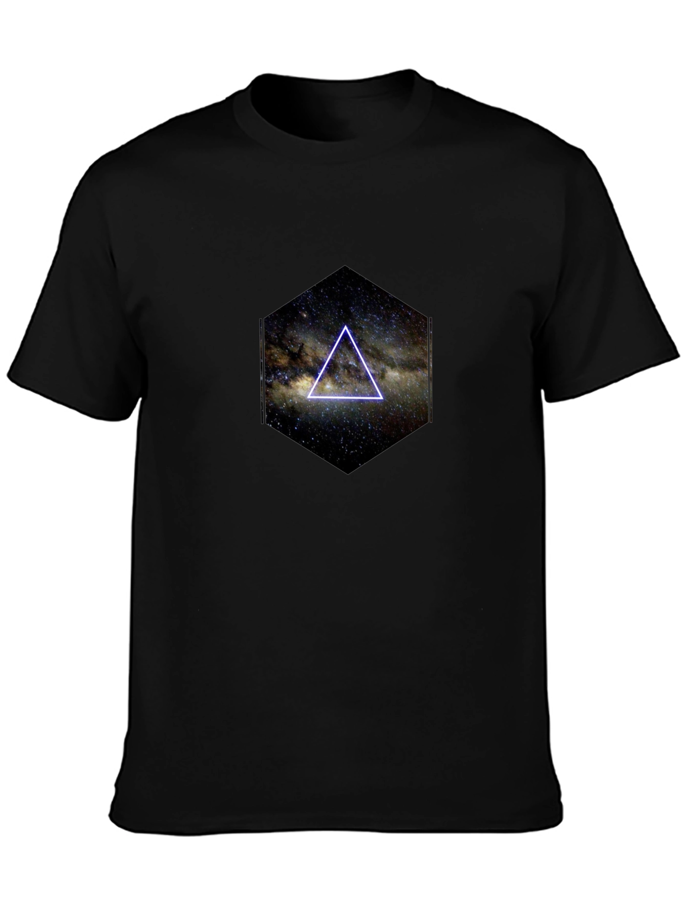 Cosmic Triangle Graphic Black T-Shirt