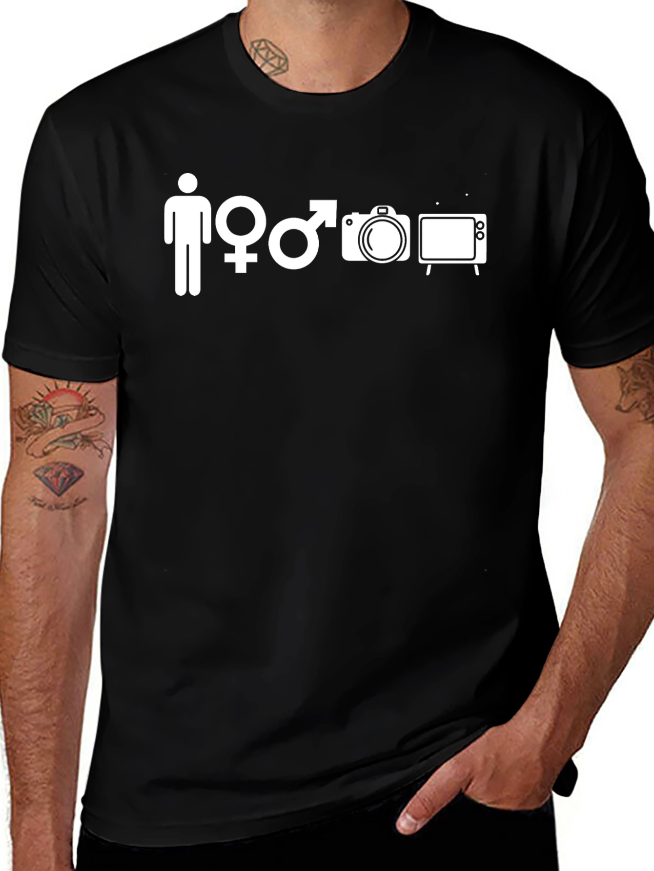 Funny Man Woman Camera TV T-Shirt