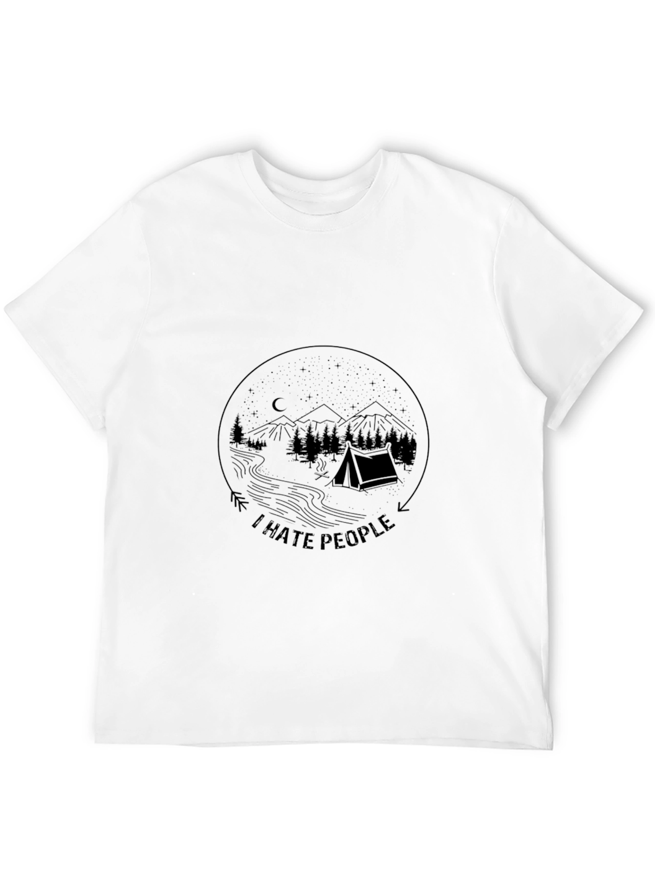 I Hate People Camping Graphic Tee - Black