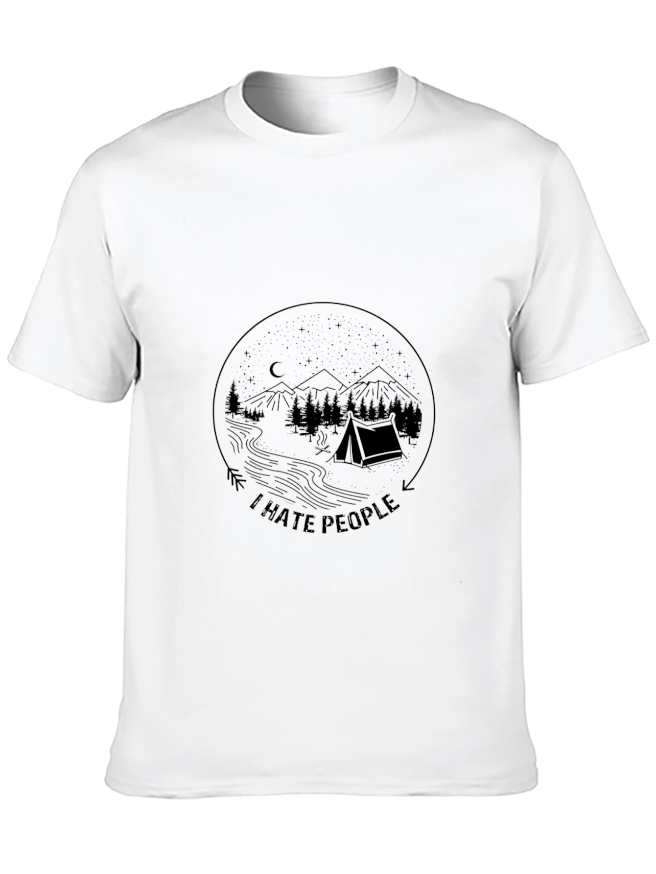 I Hate People Camping Graphic Tee - Black