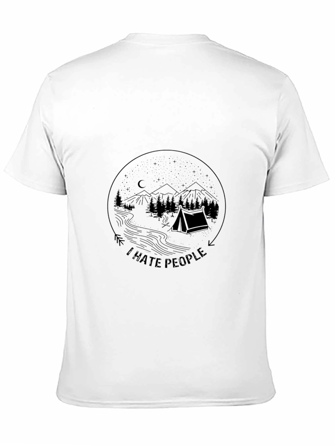 I Hate People Camping Graphic Tee - Black