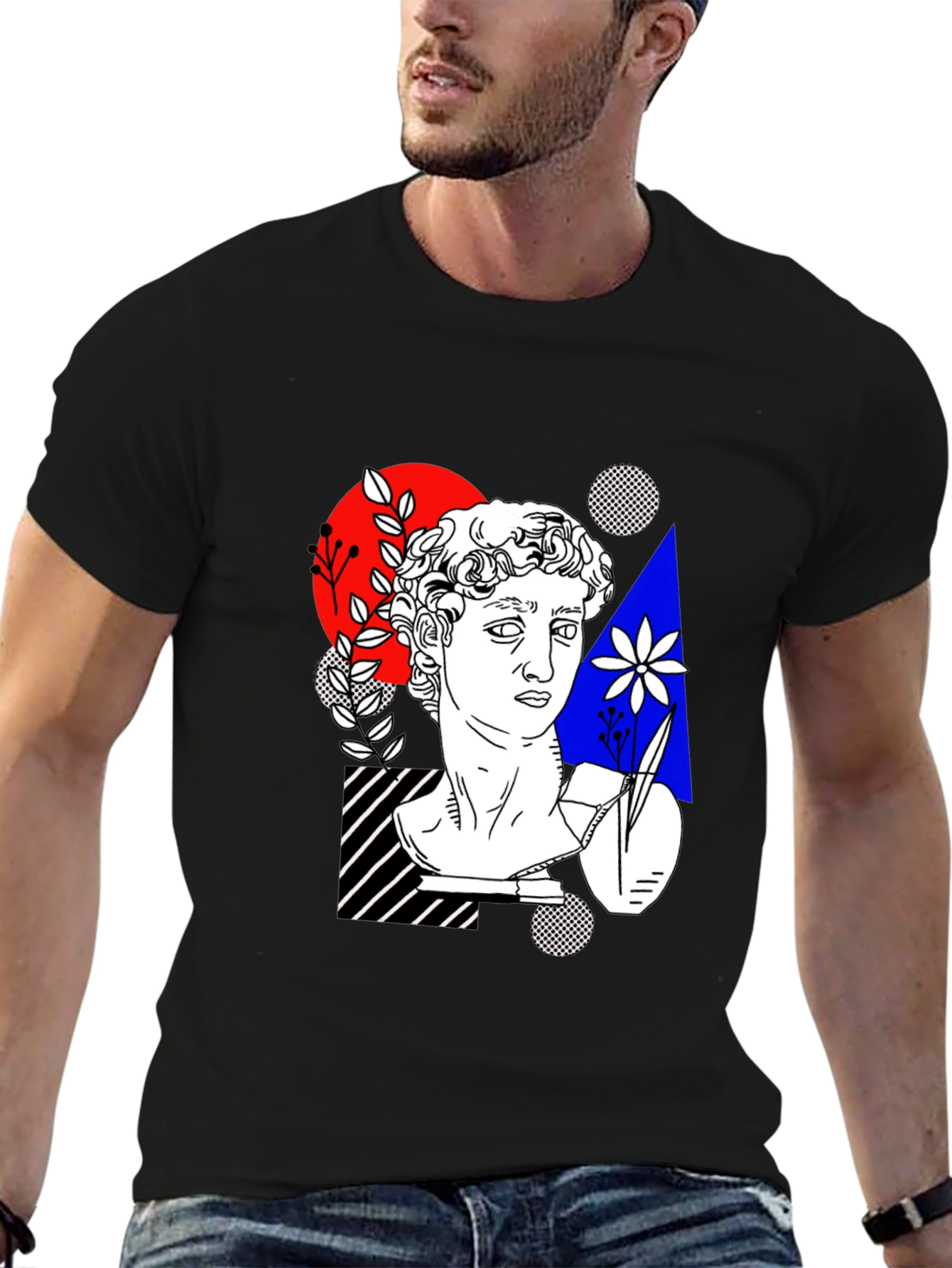 Abstract Art Tee - Statue Head Print