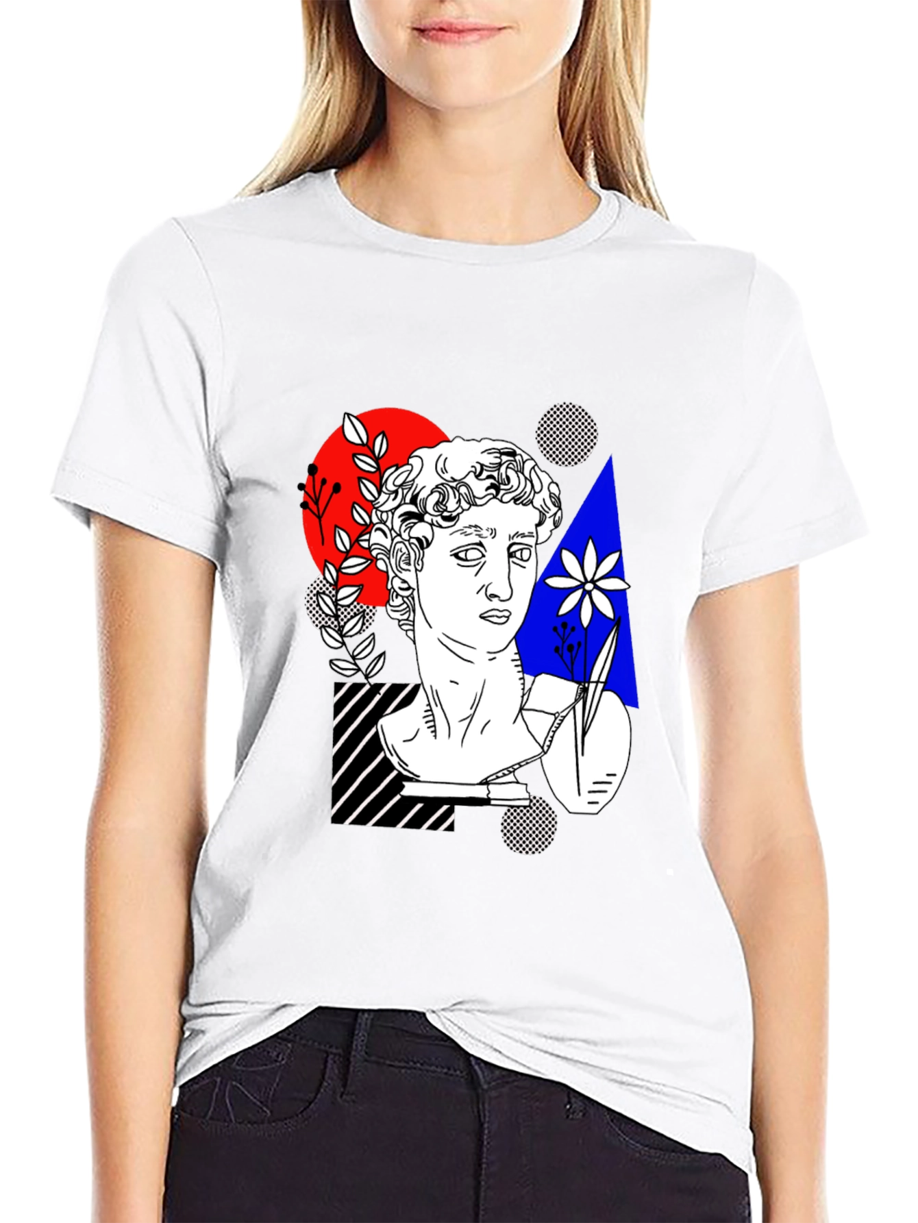 Abstract Art Tee - Statue Head Print