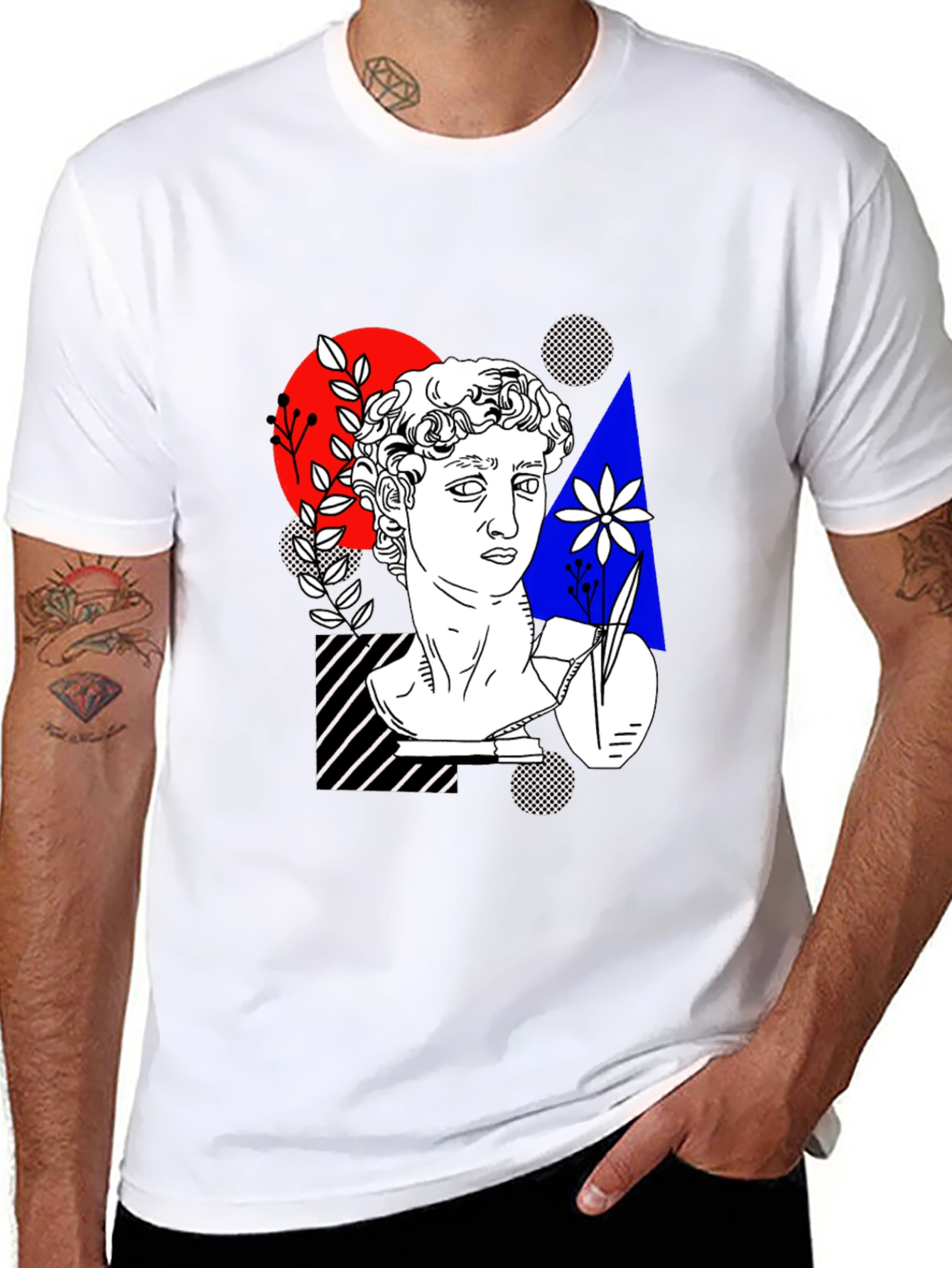 Abstract Art Tee - Statue Head Print