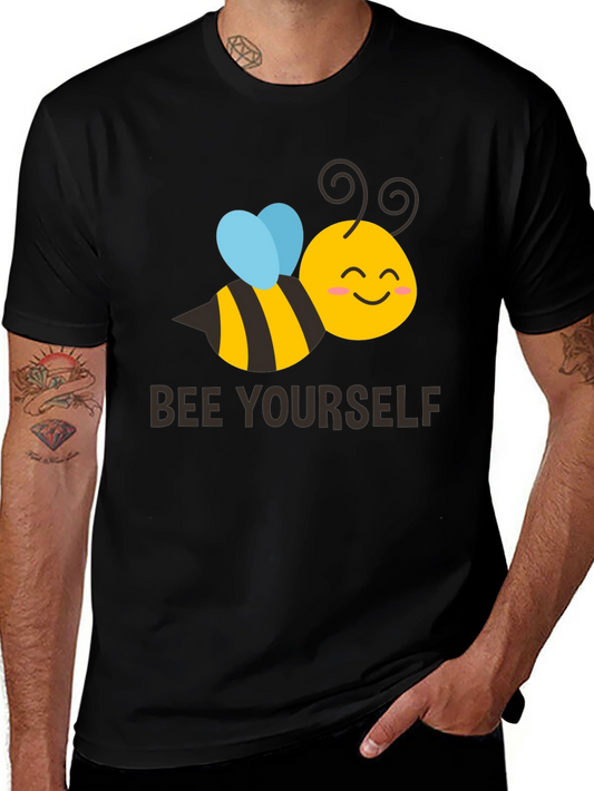 Bee Yourself Graphic T-Shirt - Black Crew Neck
