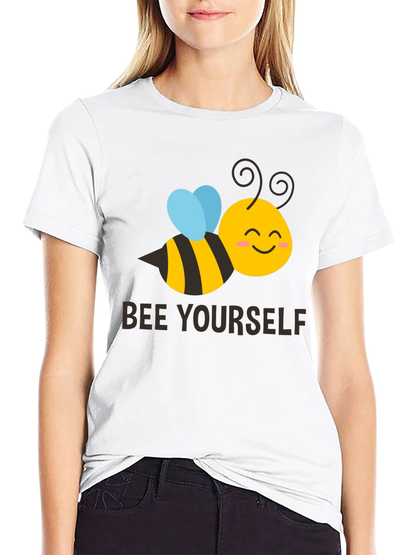 Bee Yourself Graphic T-Shirt - Black Crew Neck