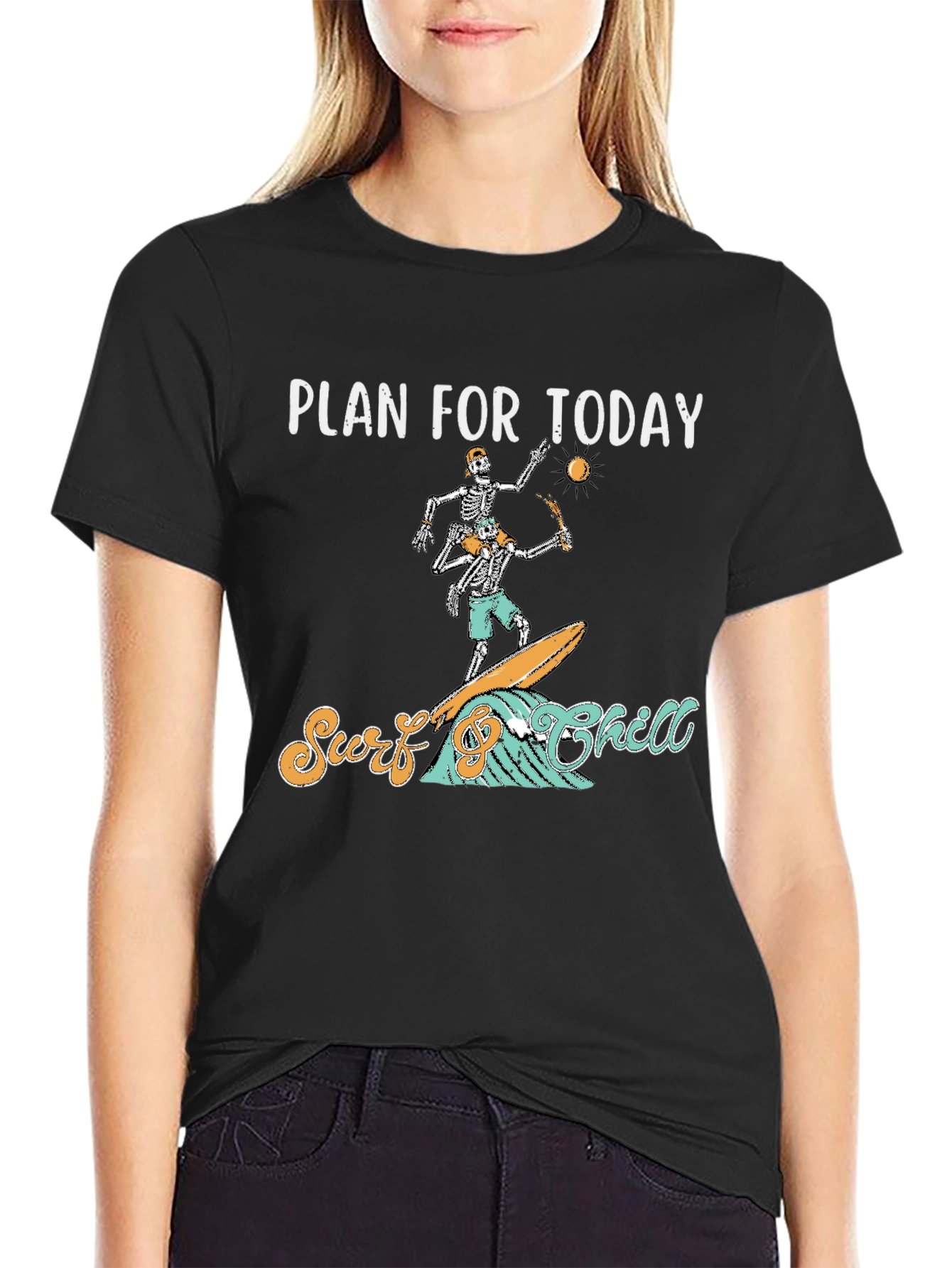 Surf Chill Skeleton Graphic Tee