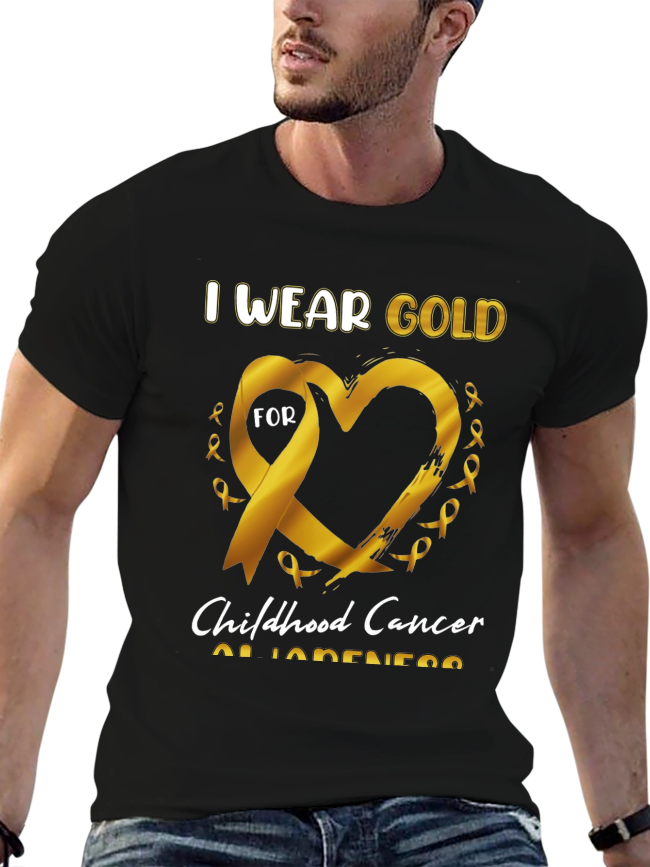 I Wear Gold Childhood Cancer Awareness T-Shirt