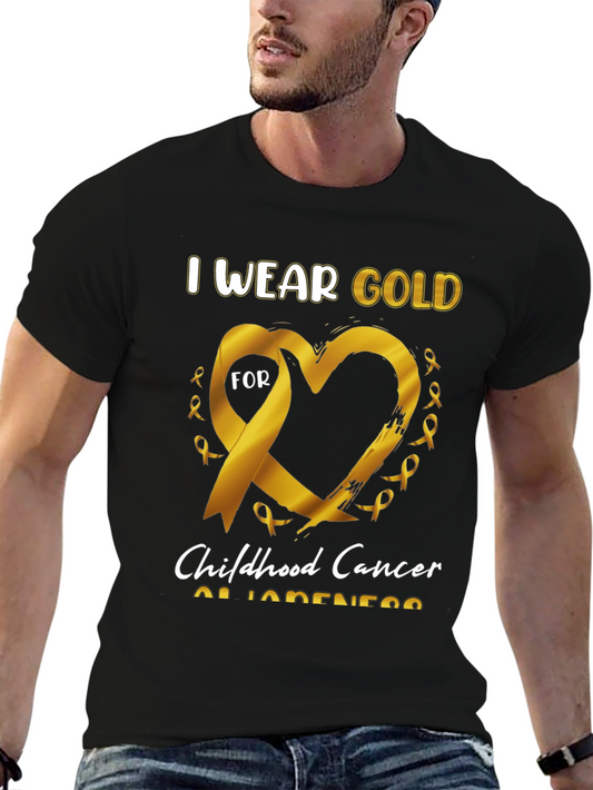 I Wear Gold Childhood Cancer Awareness T-Shirt