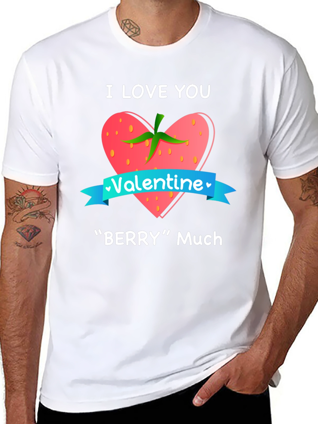 I Love You Berry Much Valentines Day Graphic Tee