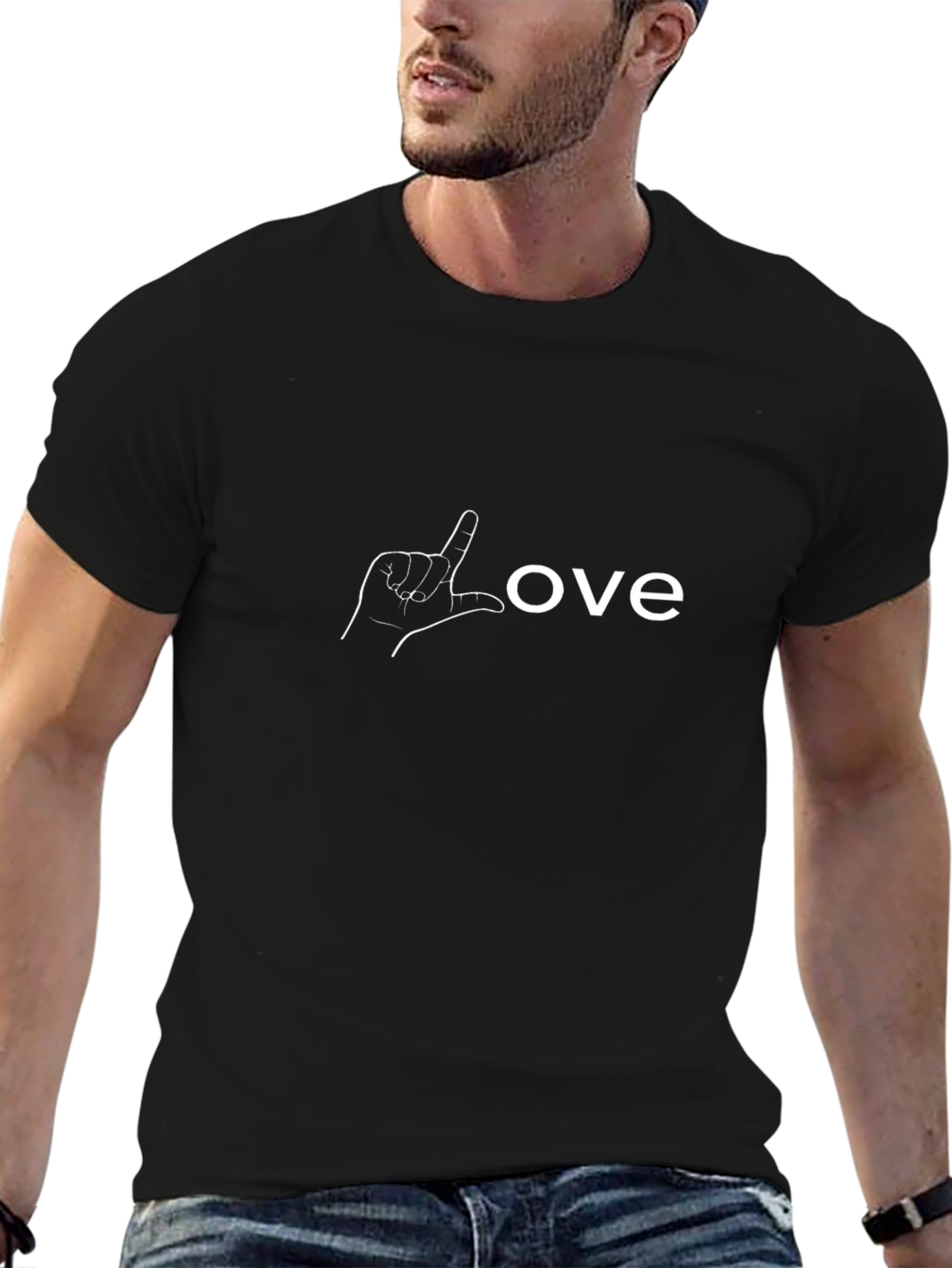 Love Sign Language Black T-Shirt
