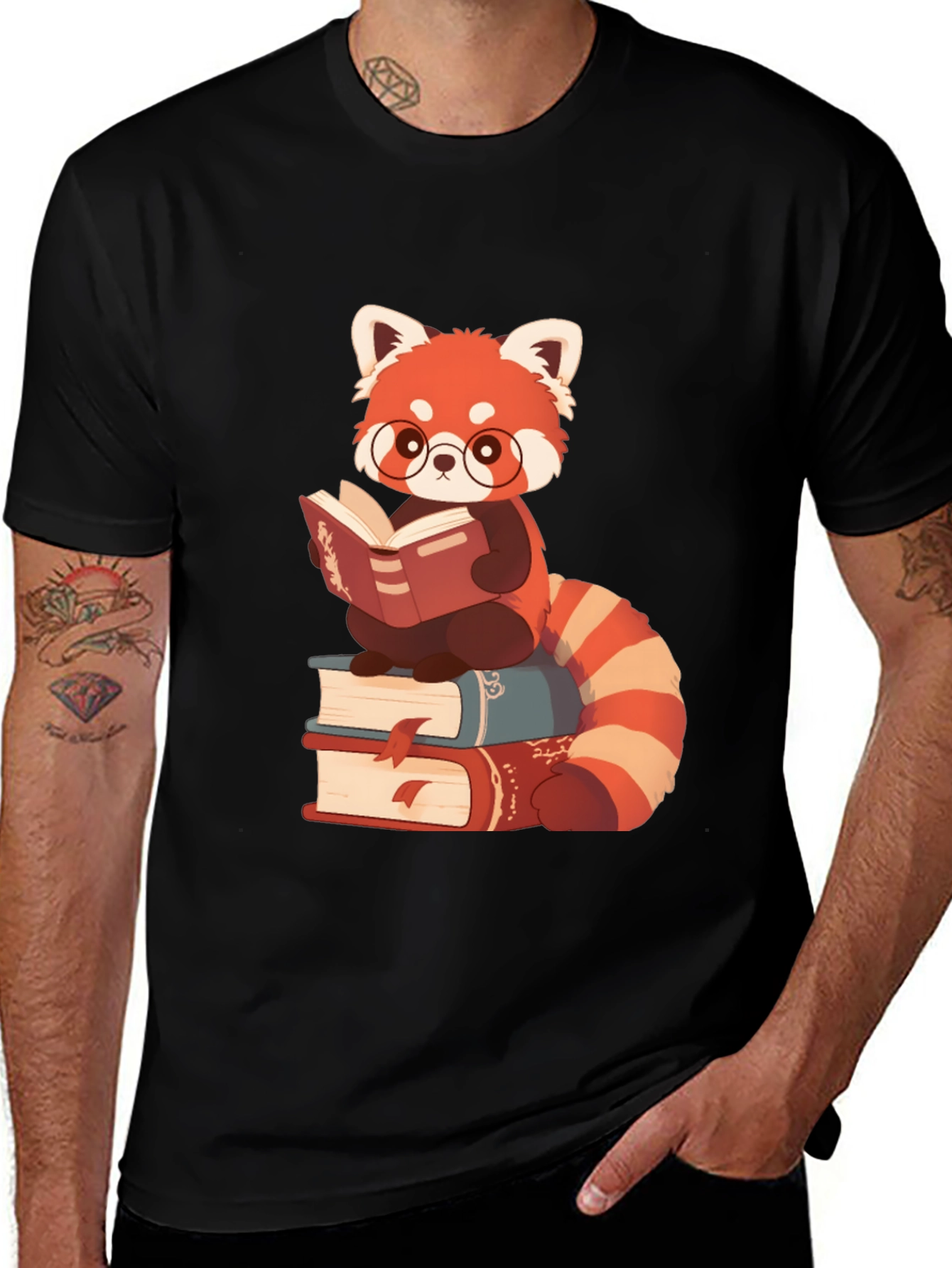 Red Panda Reading T-Shirt