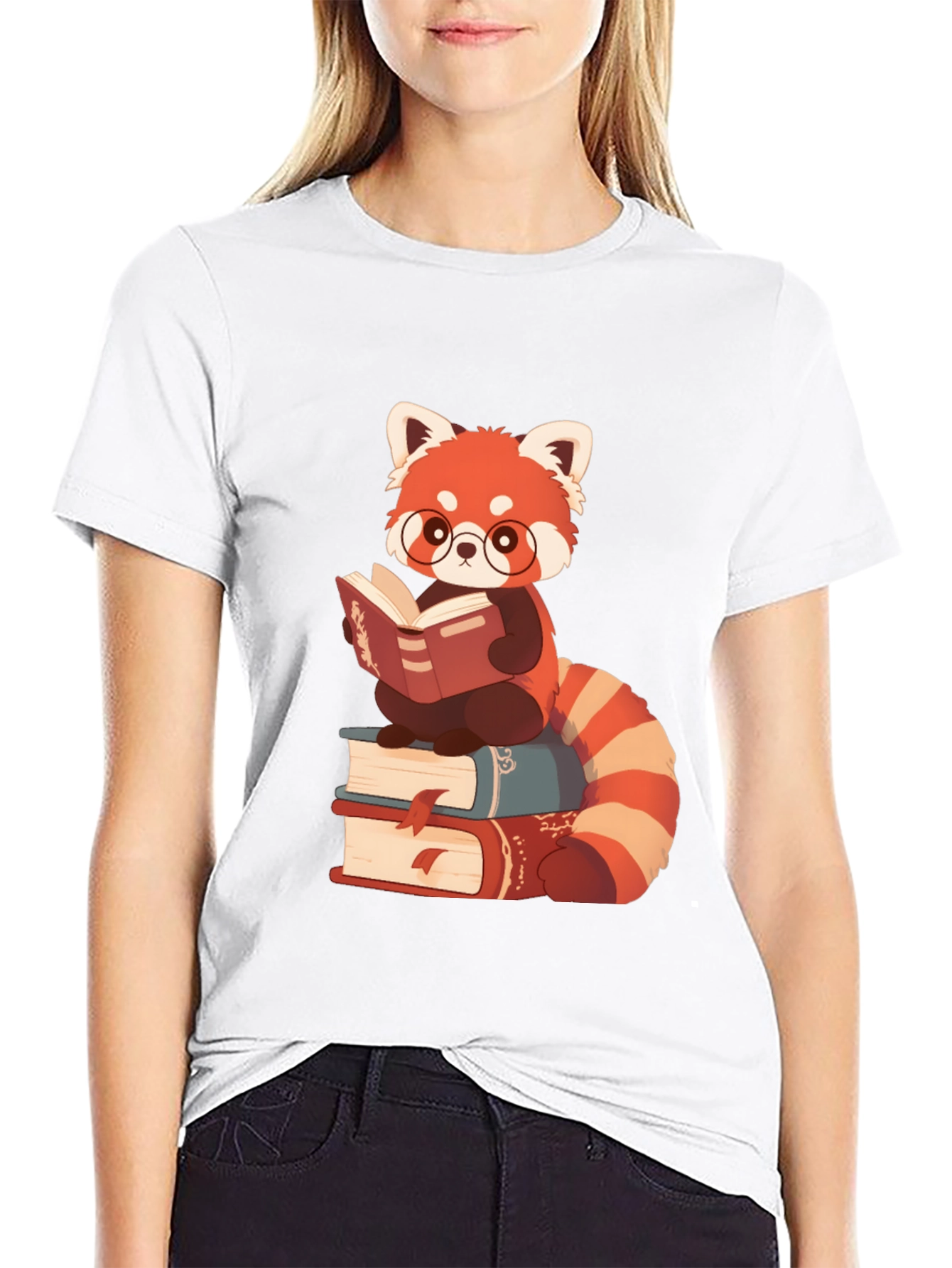 Red Panda Reading T-Shirt