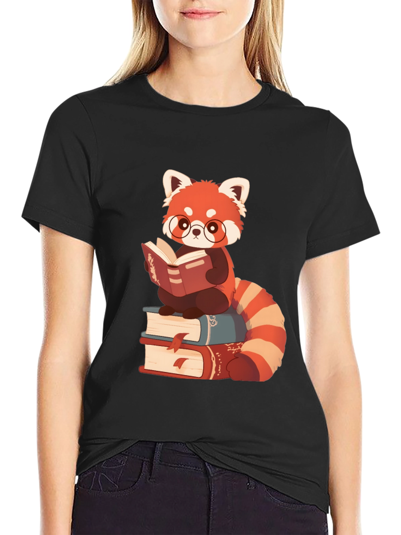 Red Panda Reading T-Shirt