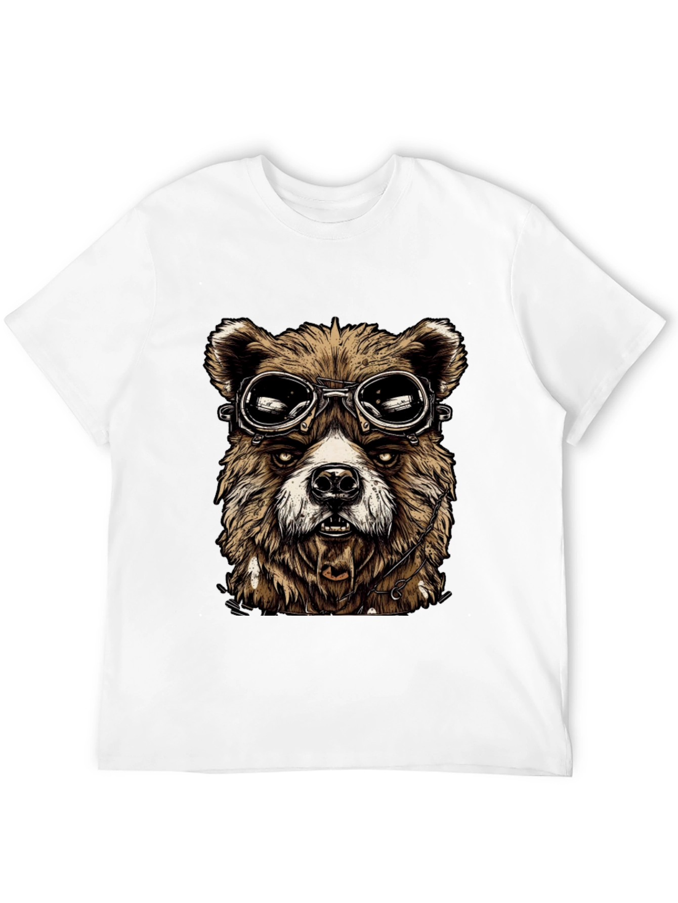 Bear Aviator Graphic Black T-Shirt