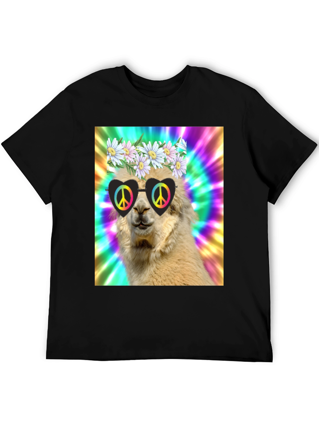 Hippie Llama T-Shirt - Peace and Love!