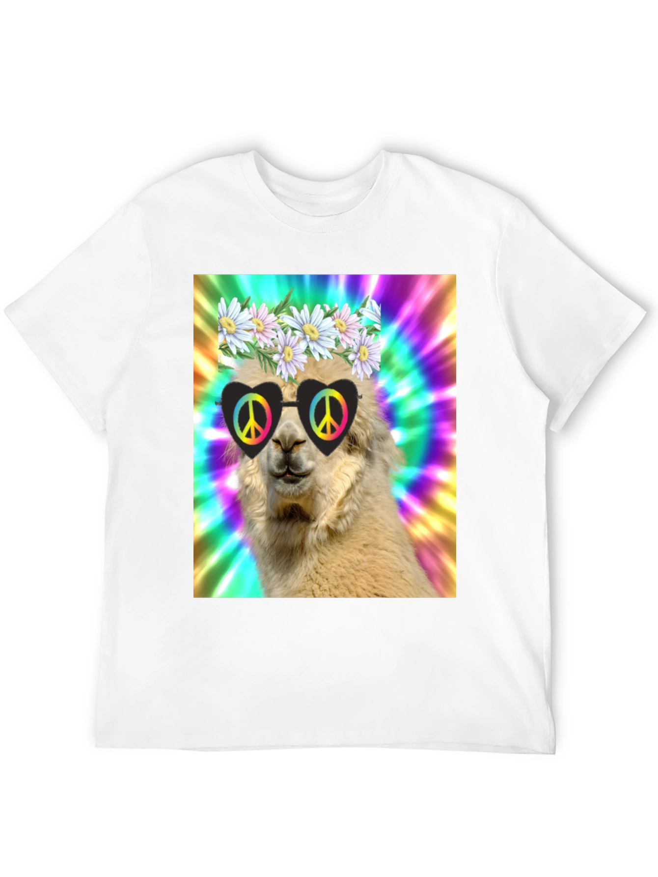 Hippie Llama T-Shirt - Peace and Love!