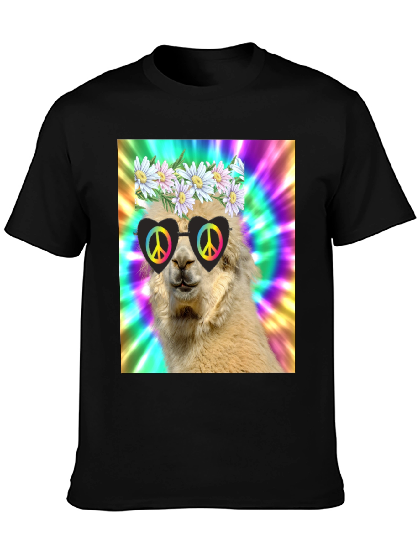 Hippie Llama T-Shirt - Peace and Love!