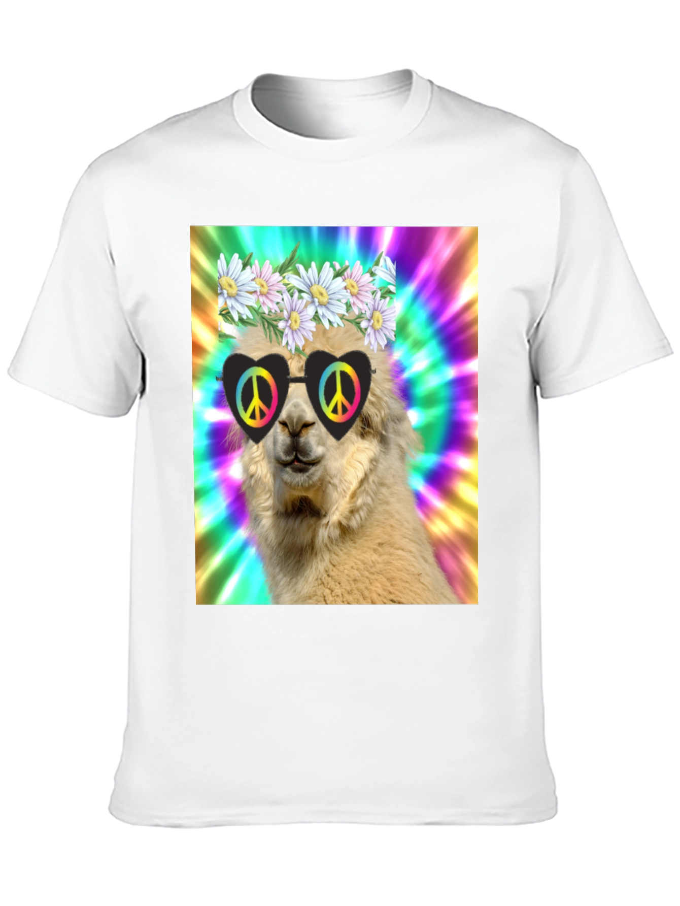 Hippie Llama T-Shirt - Peace and Love!