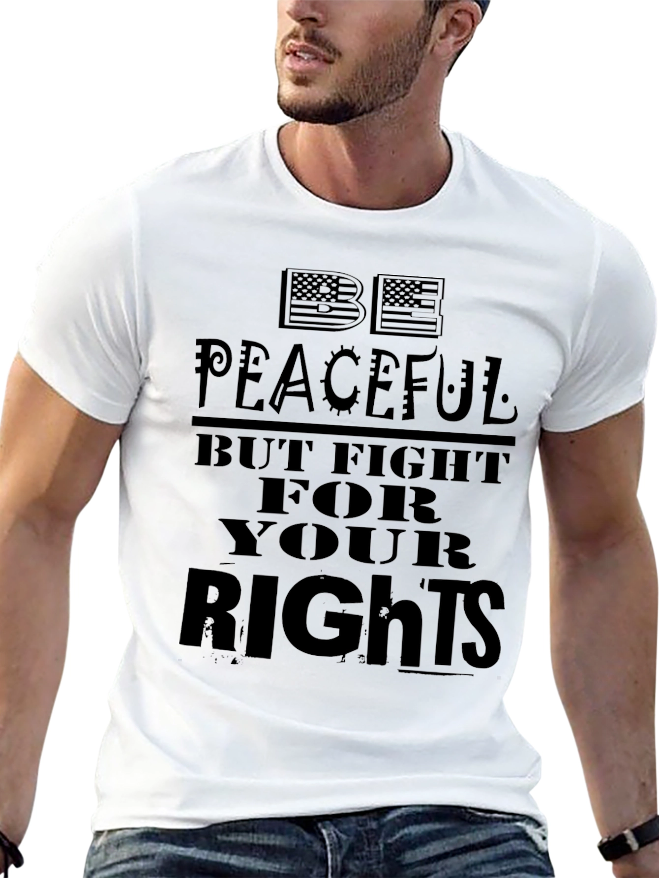 Be Peaceful Fight For Your Rights Black T-Shirt