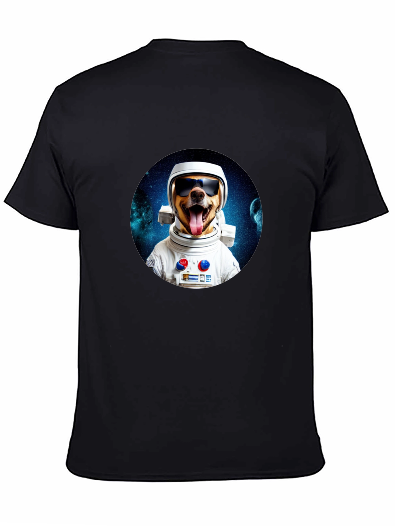 Dog Astronaut Graphic Tee - Mens Black T-Shirt