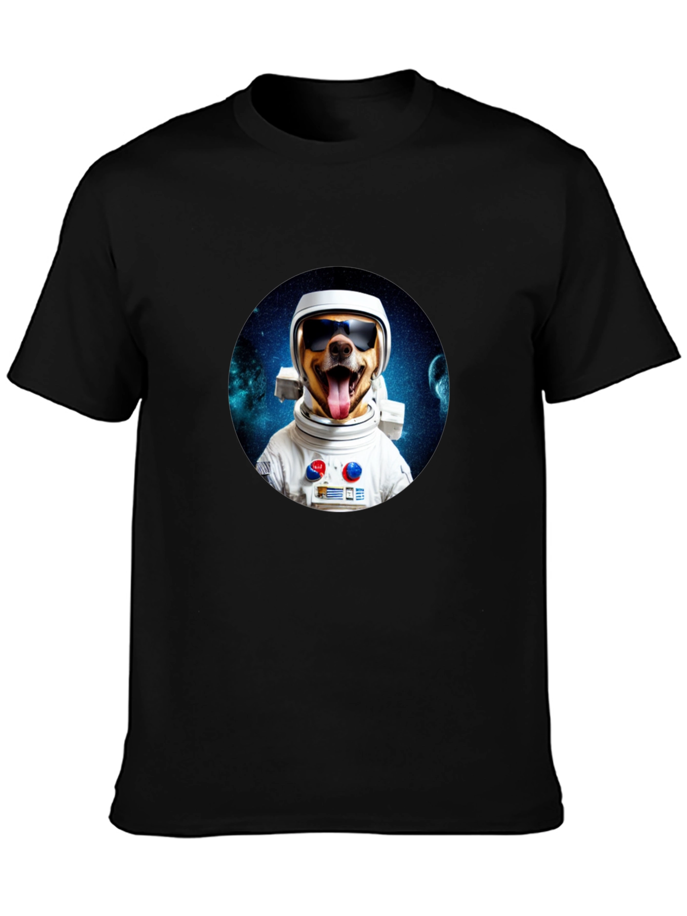 Dog Astronaut Graphic Tee - Mens Black T-Shirt