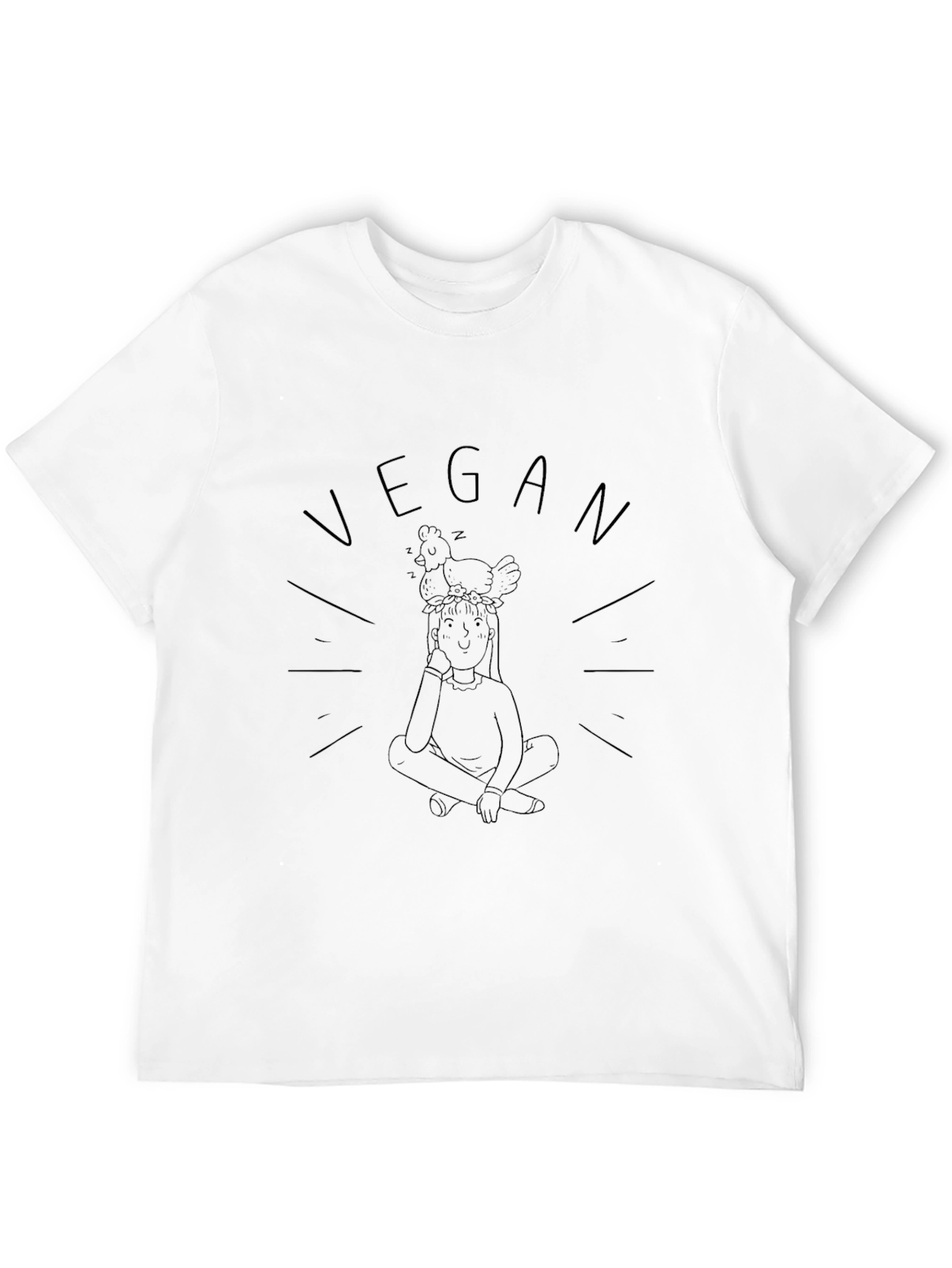 Vegan Chicken Head Black T-Shirt