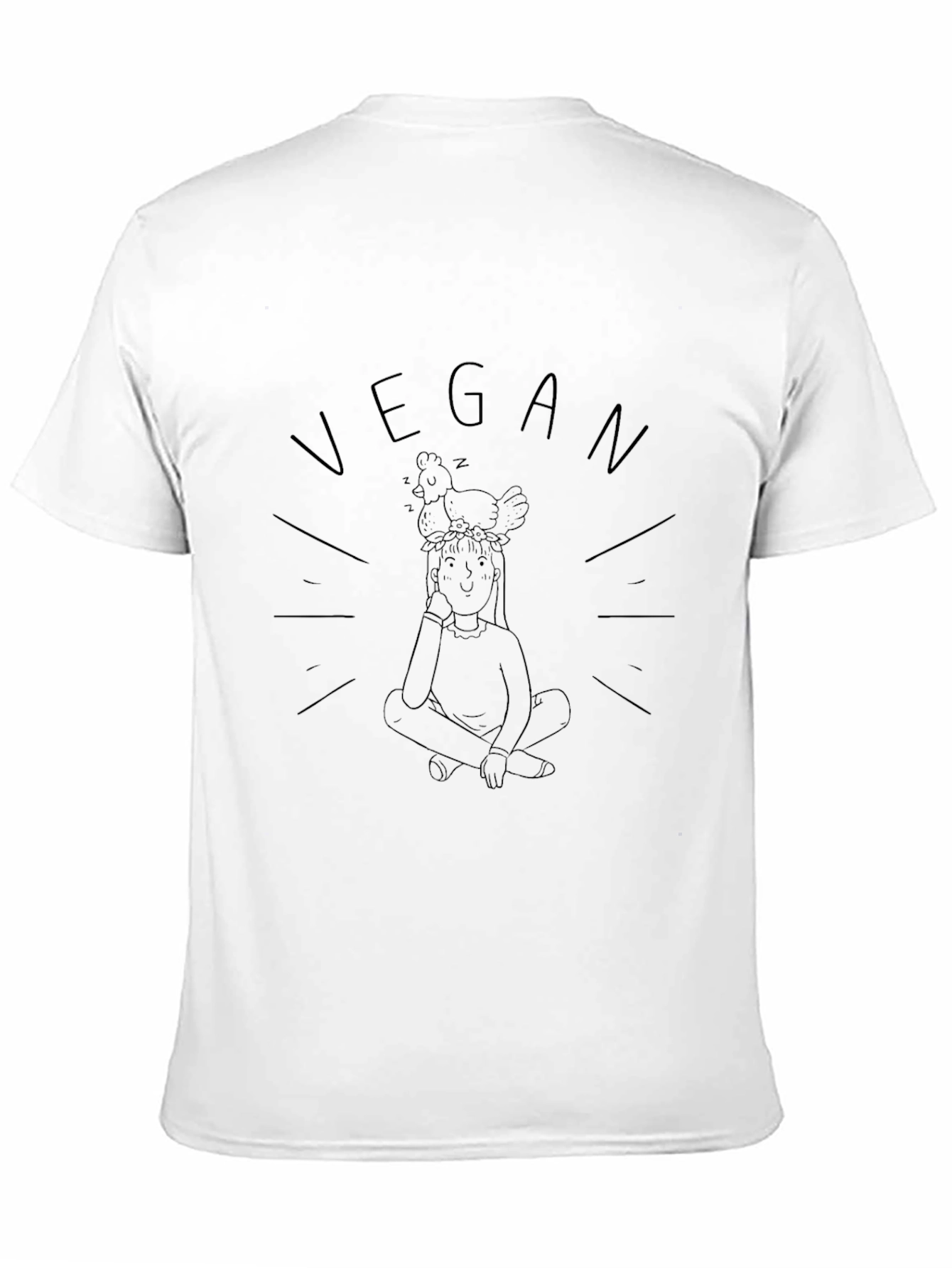 Vegan Chicken Head Black T-Shirt