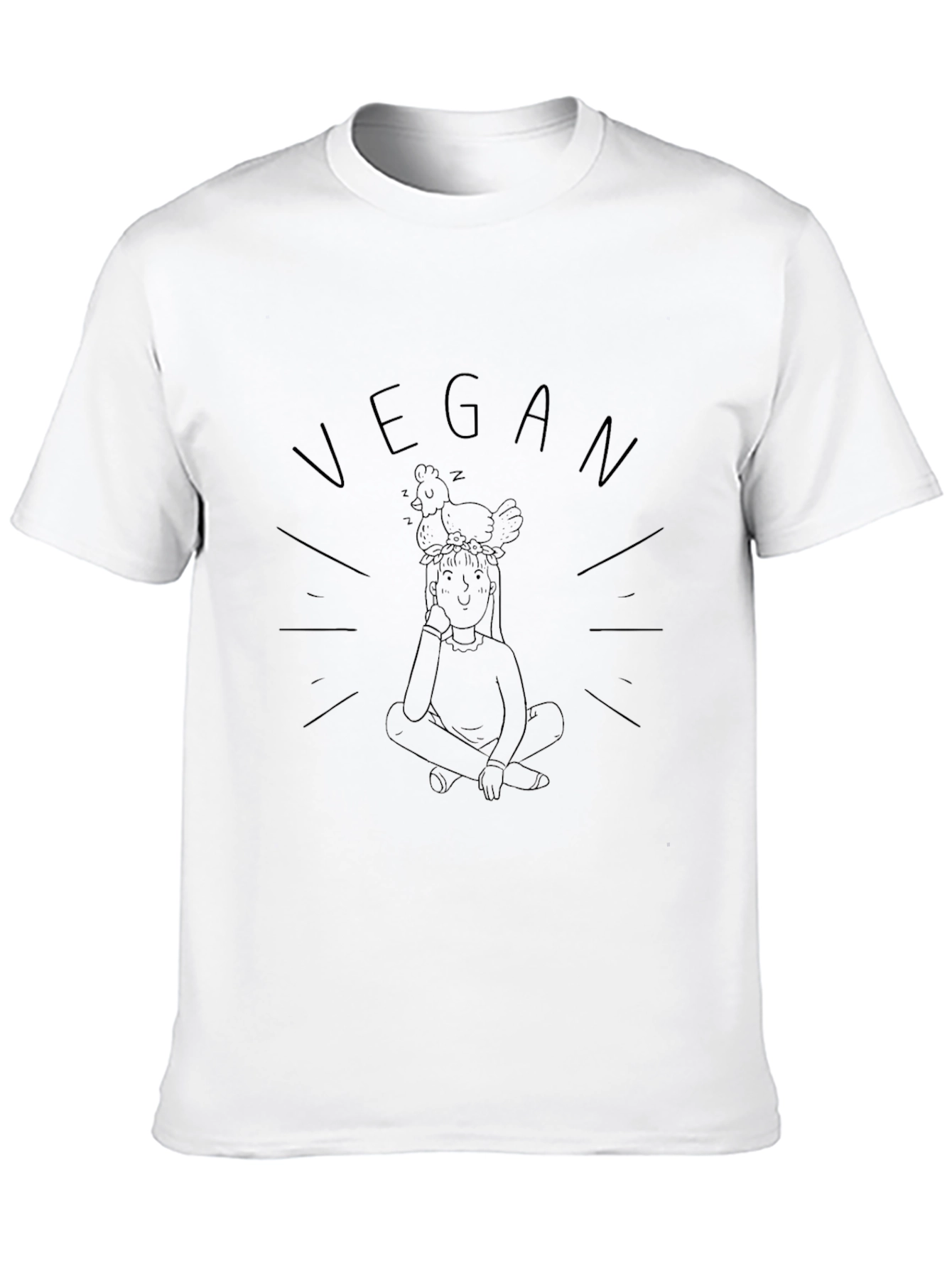 Vegan Chicken Head Black T-Shirt