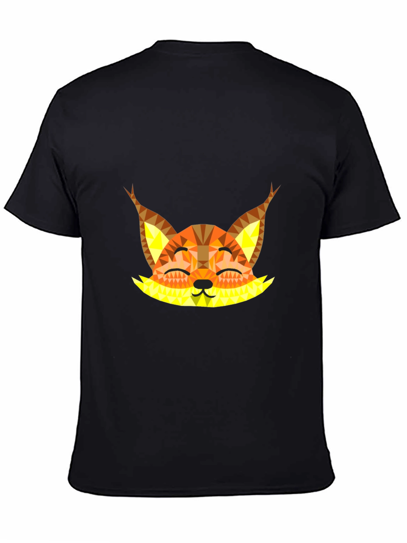 Geometric Fox Graphic Tee - Black Unisex T-Shirt