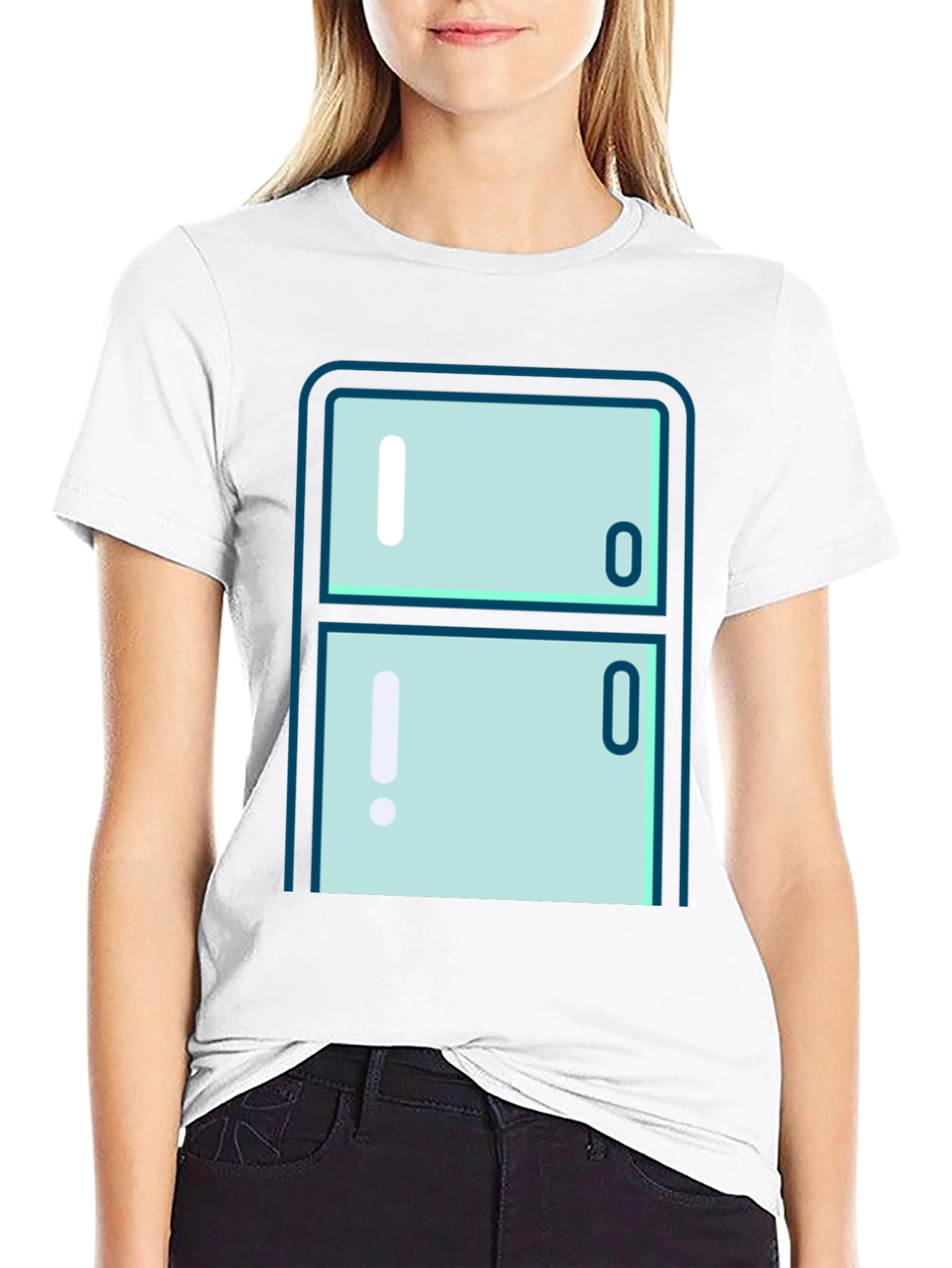 Cool Refrigerator Graphic T-Shirt - Black Cotton Tee