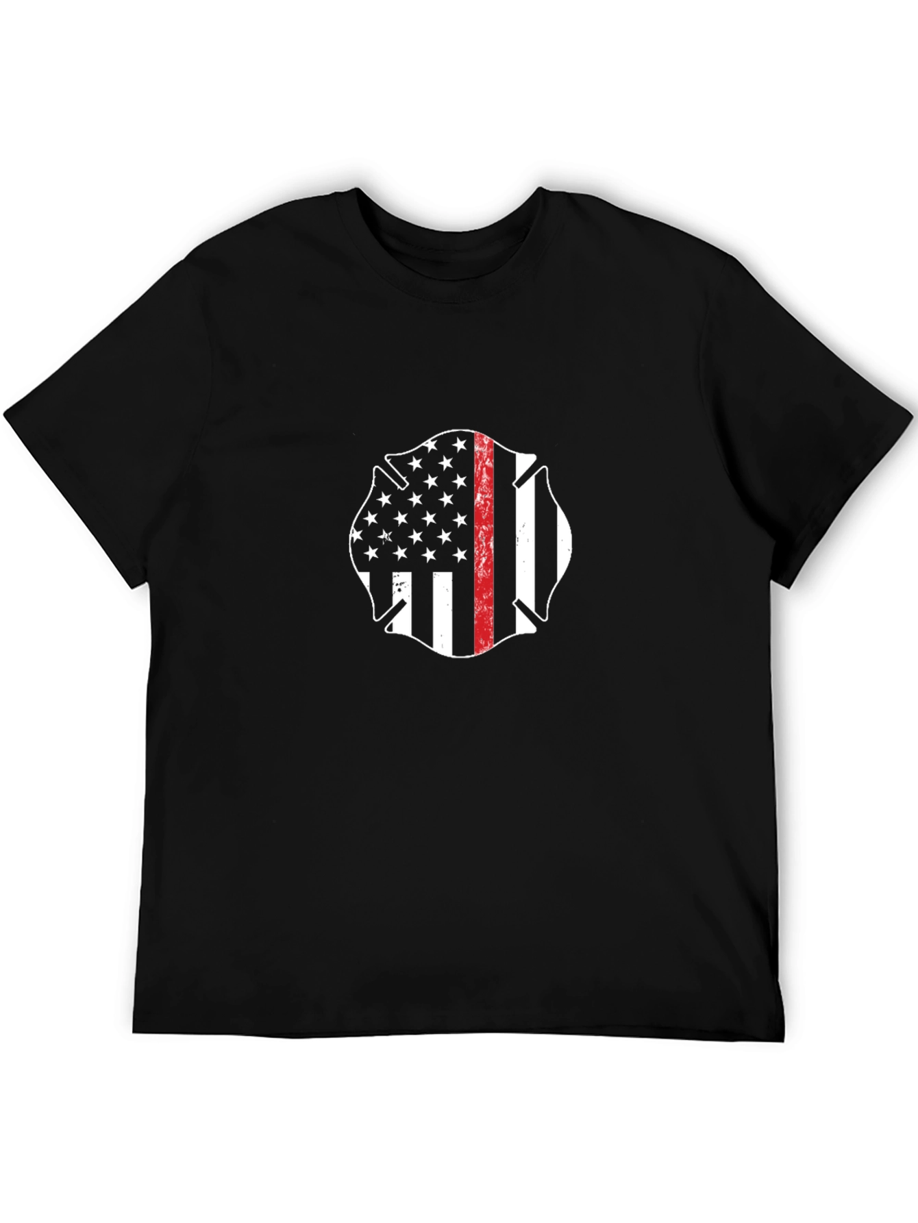 Firefighter Maltese Cross Flag T-Shirt