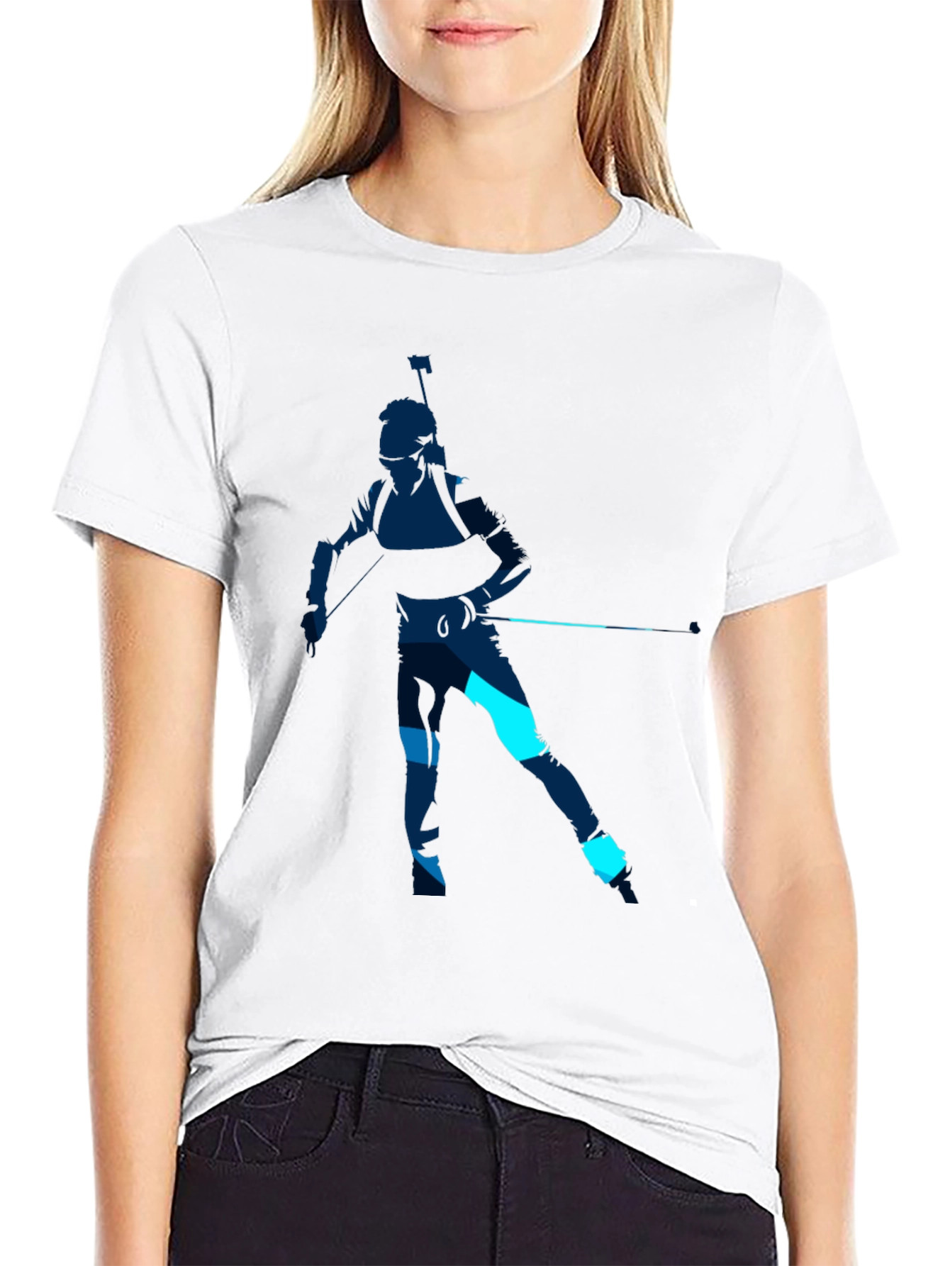 Biathlon Silhouette Graphic Tee - Sporty Casual Style