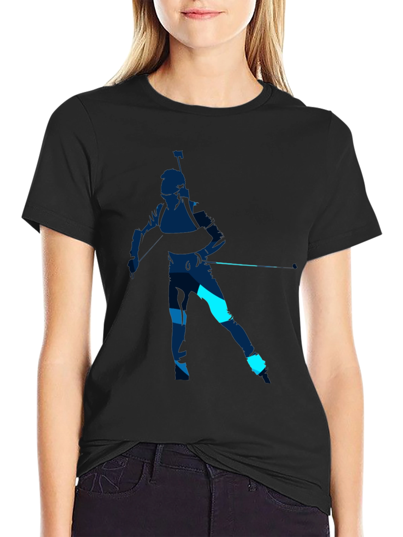 Biathlon Silhouette Graphic Tee - Sporty Casual Style