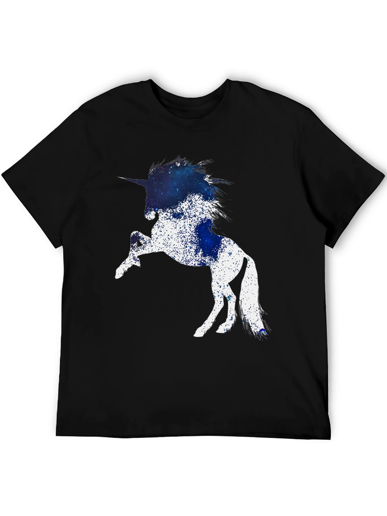 Unicorn Galaxy Graphic Black T-Shirt