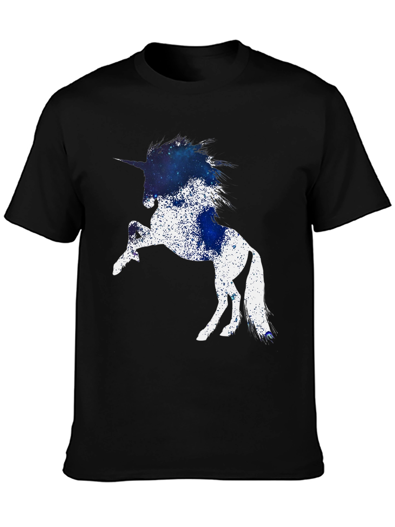 Unicorn Galaxy Graphic Black T-Shirt