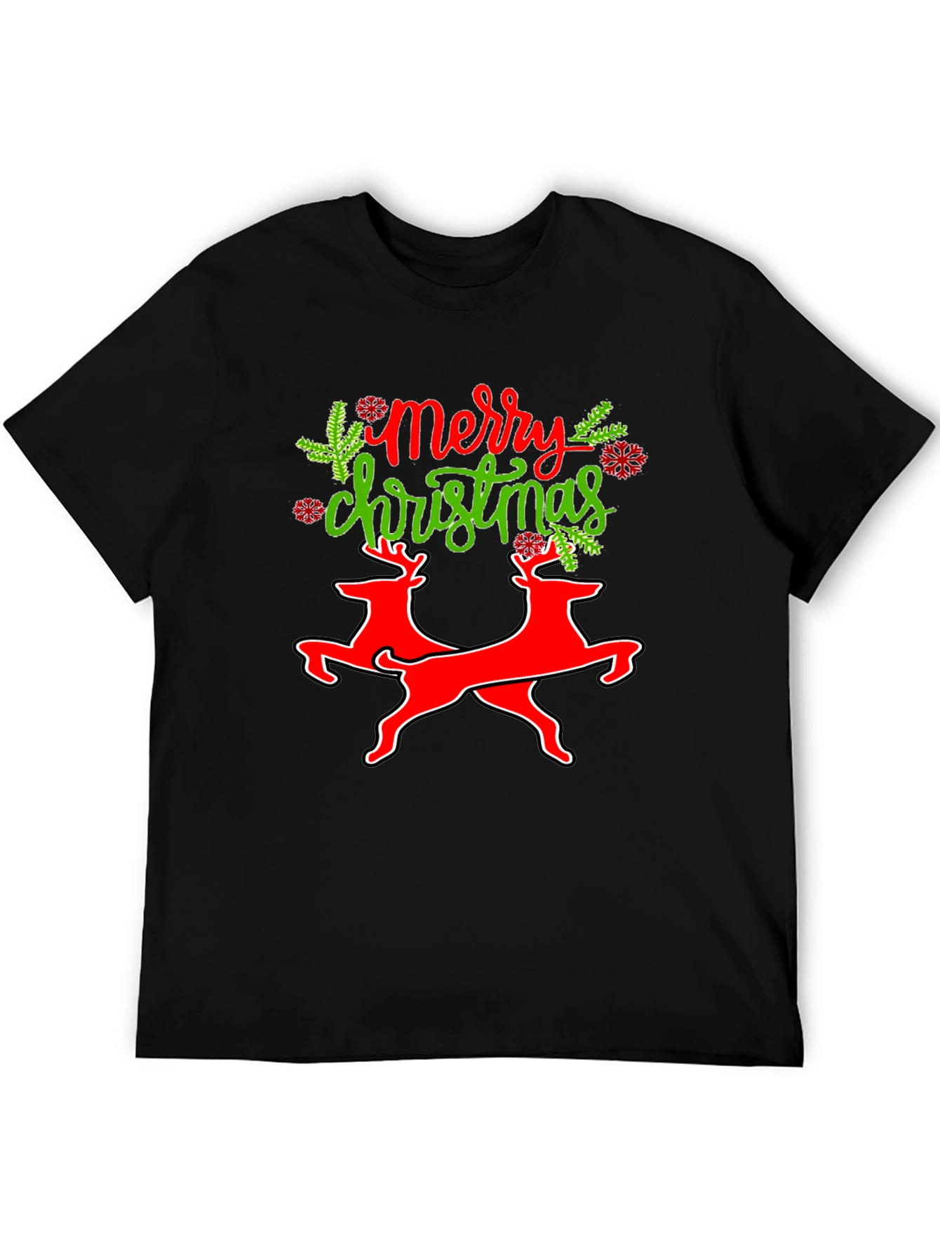 Merry Christmas Reindeer Graphic T-Shirt