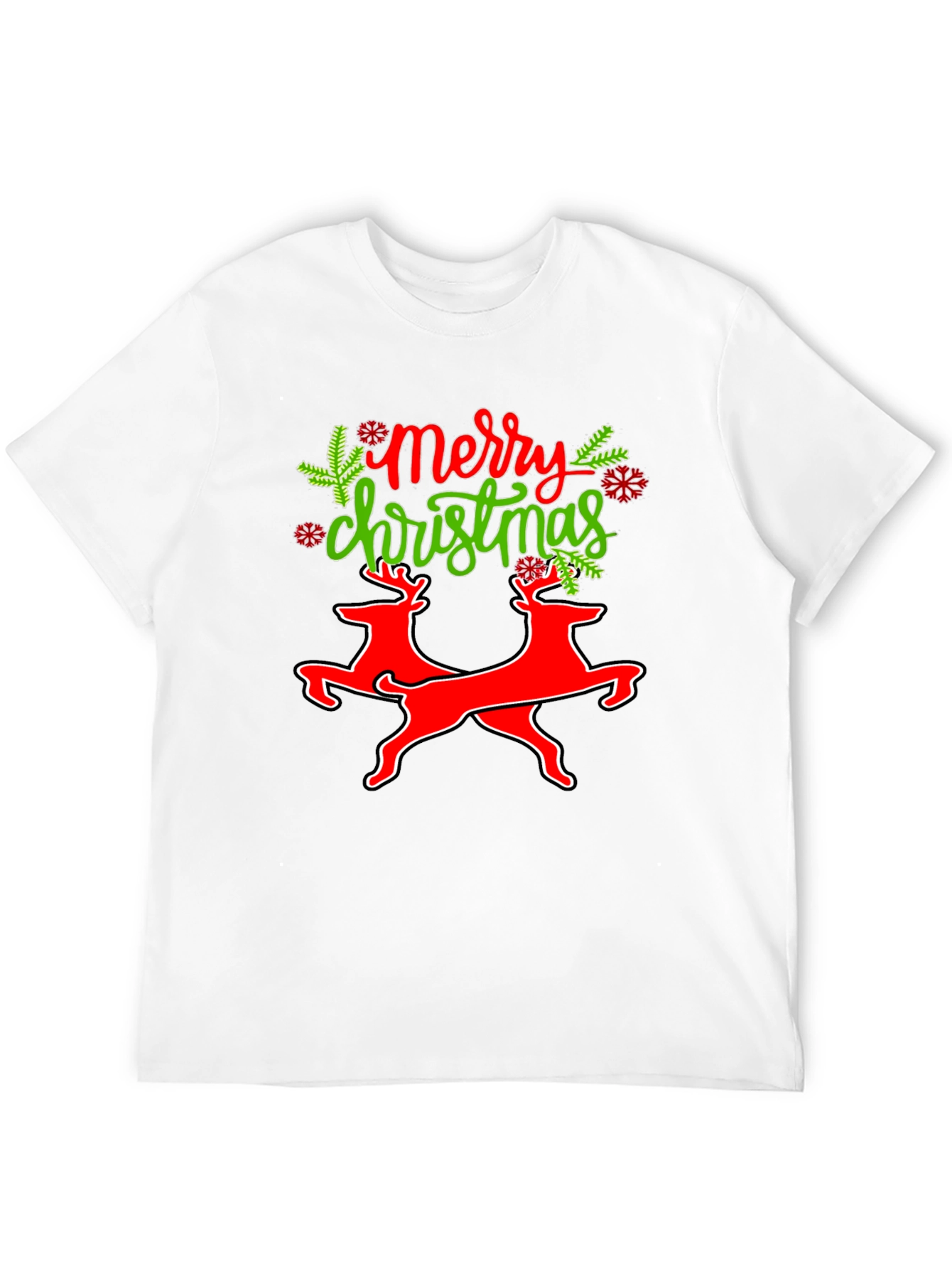 Merry Christmas Reindeer Graphic T-Shirt