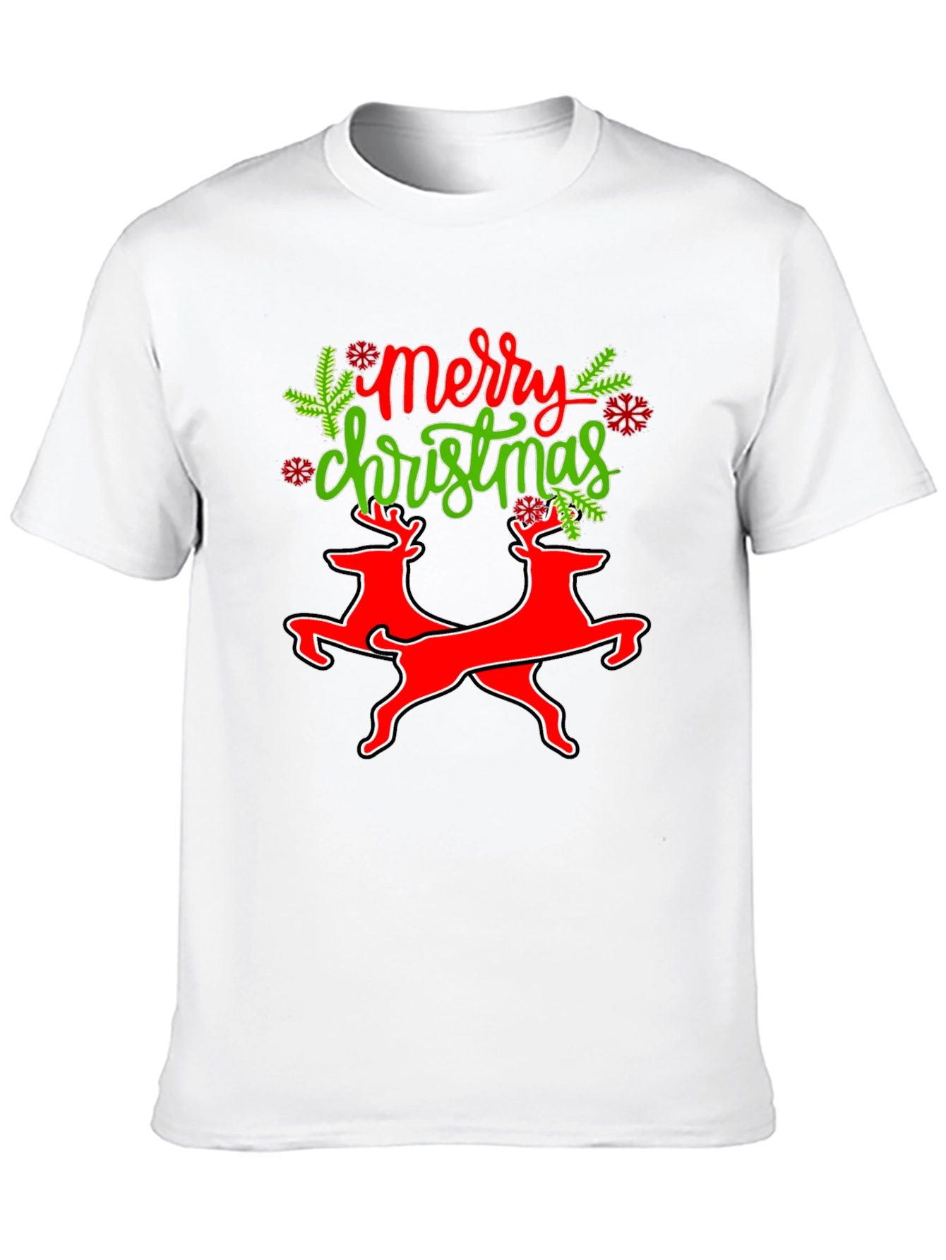 Merry Christmas Reindeer Graphic T-Shirt