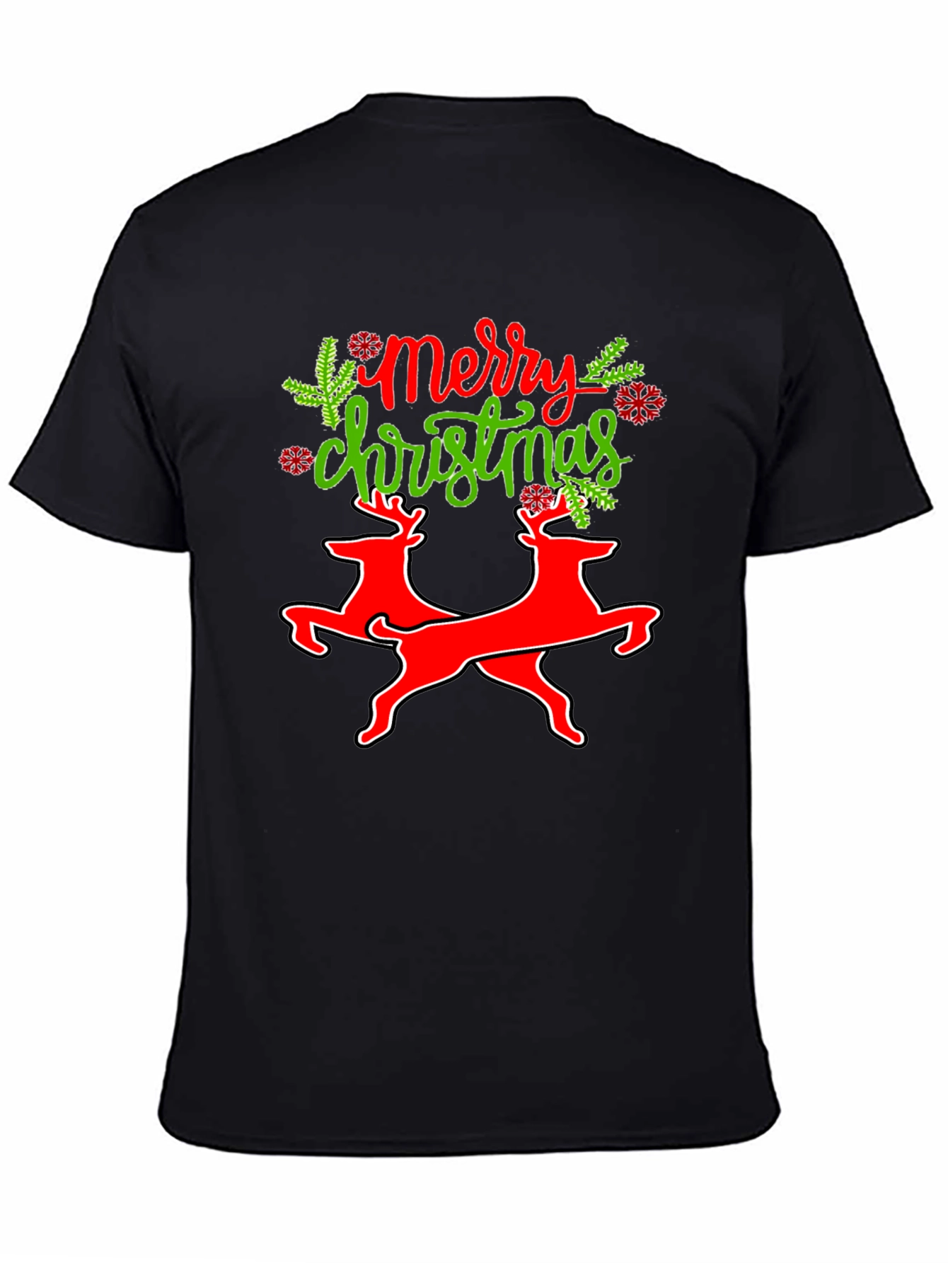 Merry Christmas Reindeer Graphic T-Shirt