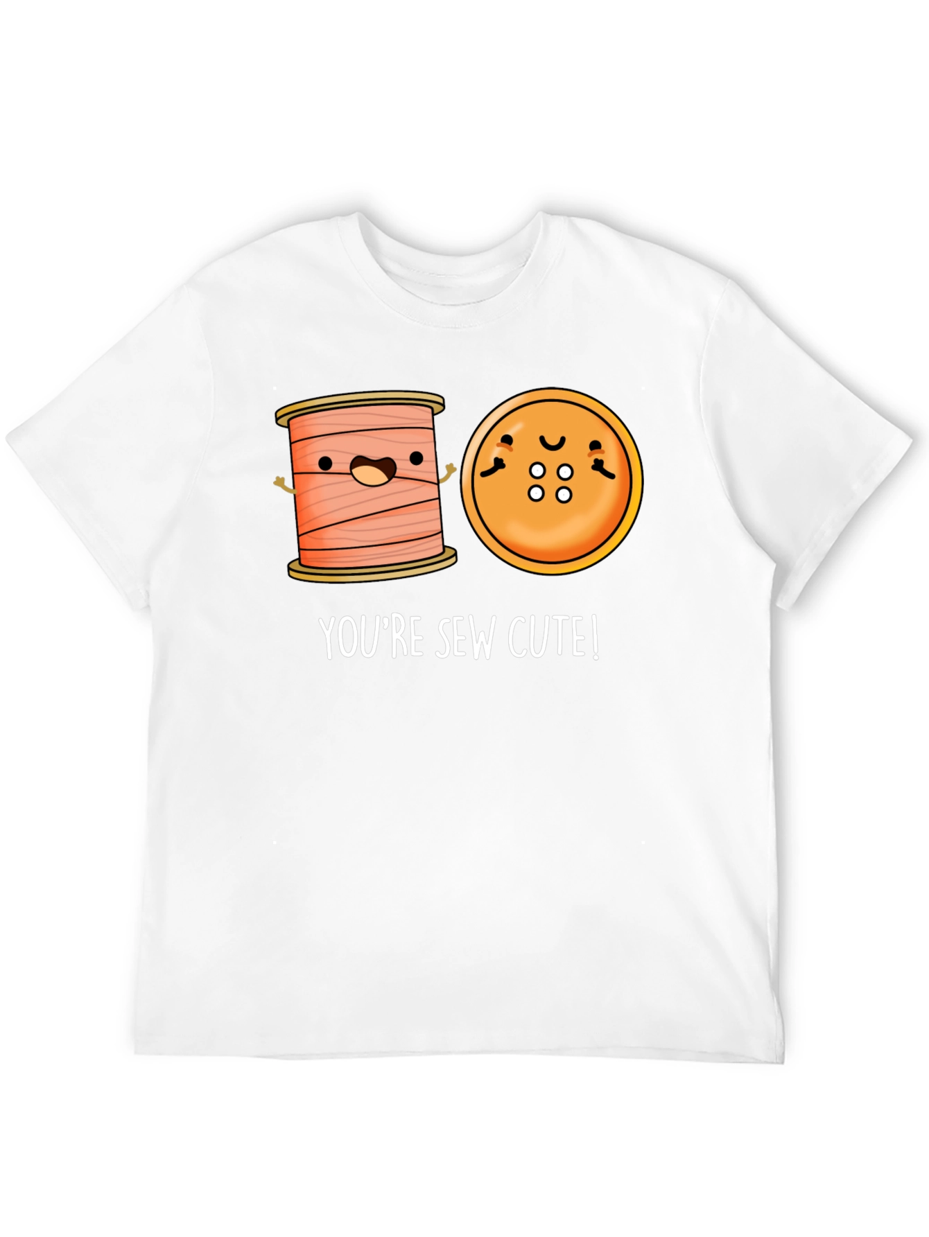 Sew Cute Cartoon Graphic Black T-Shirt