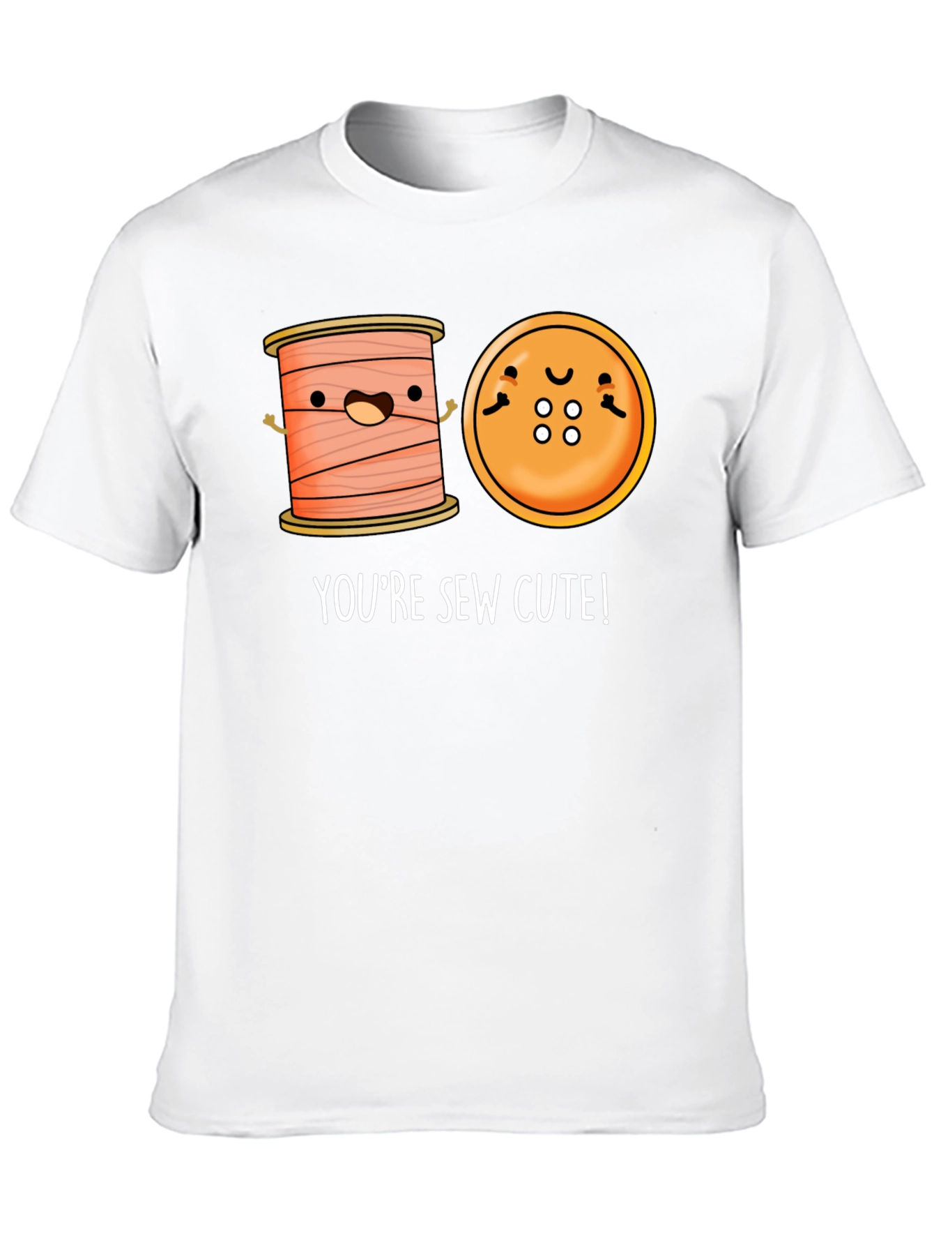 Sew Cute Cartoon Graphic Black T-Shirt