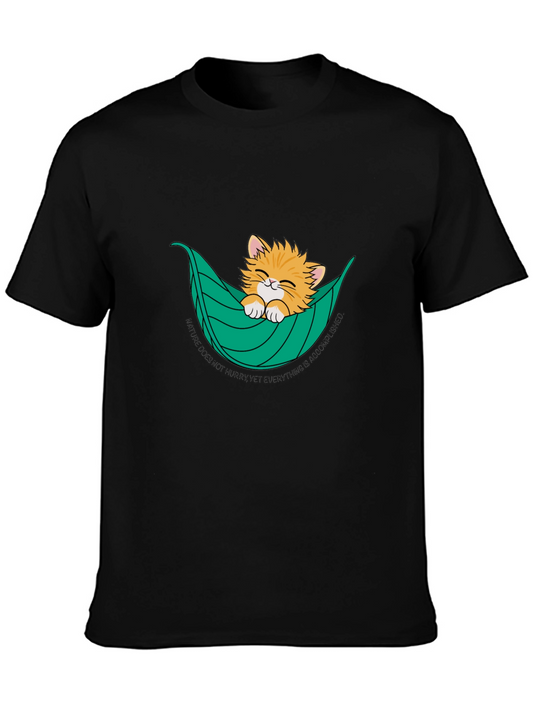 Cat in Hammock T-Shirt - Nature Does Not Hurry Tee