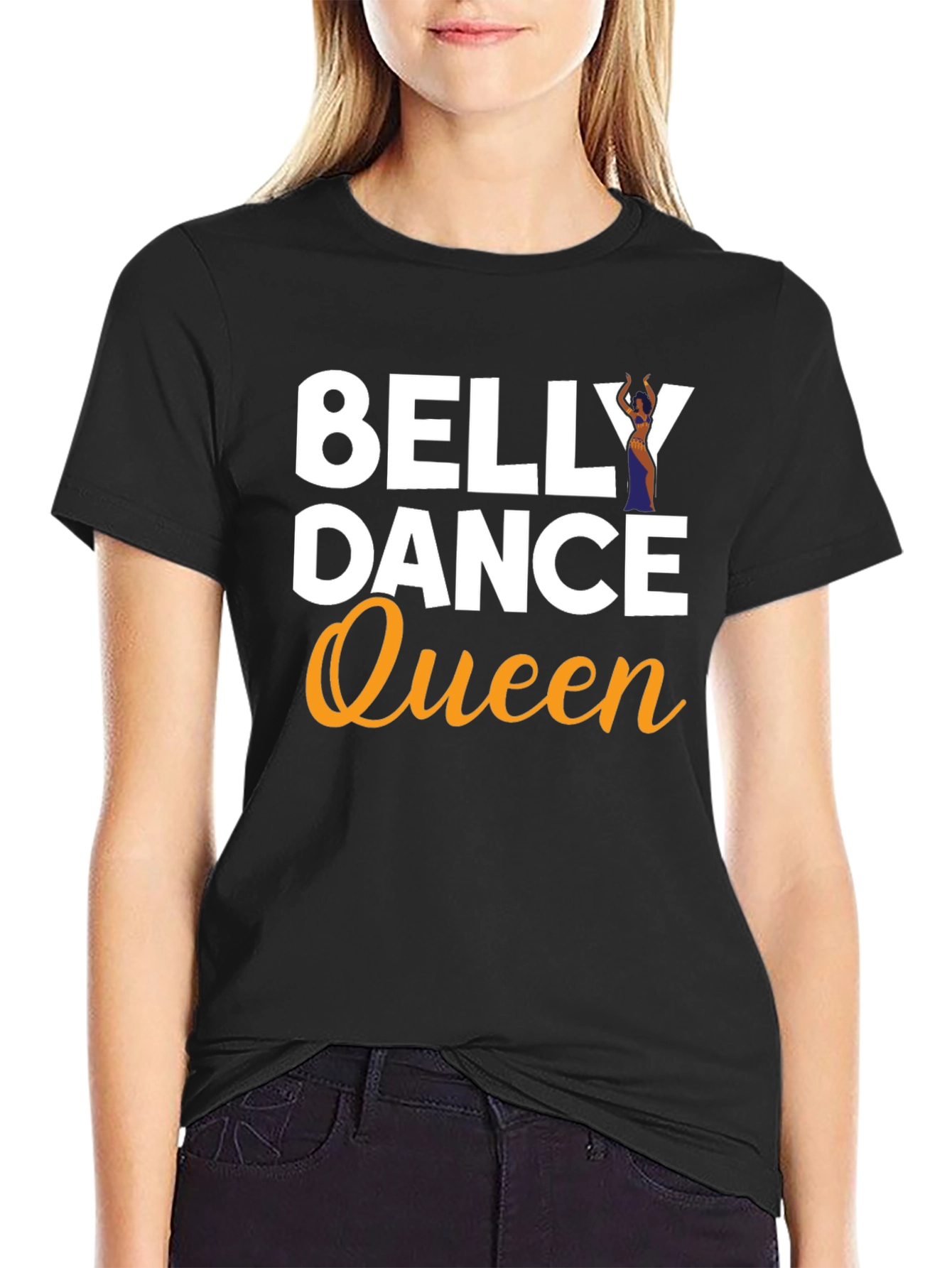 Belly Dance Queen Black Graphic T-Shirt
