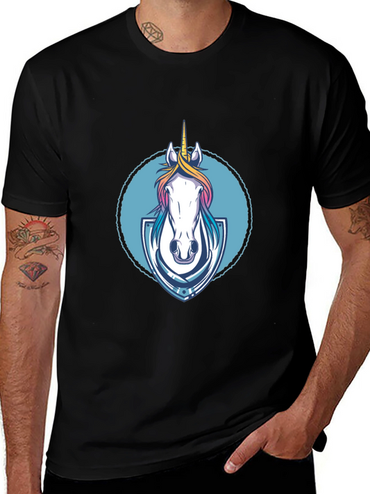 Unicorn Graphic Tee - Stylish Black Cotton T-Shirt