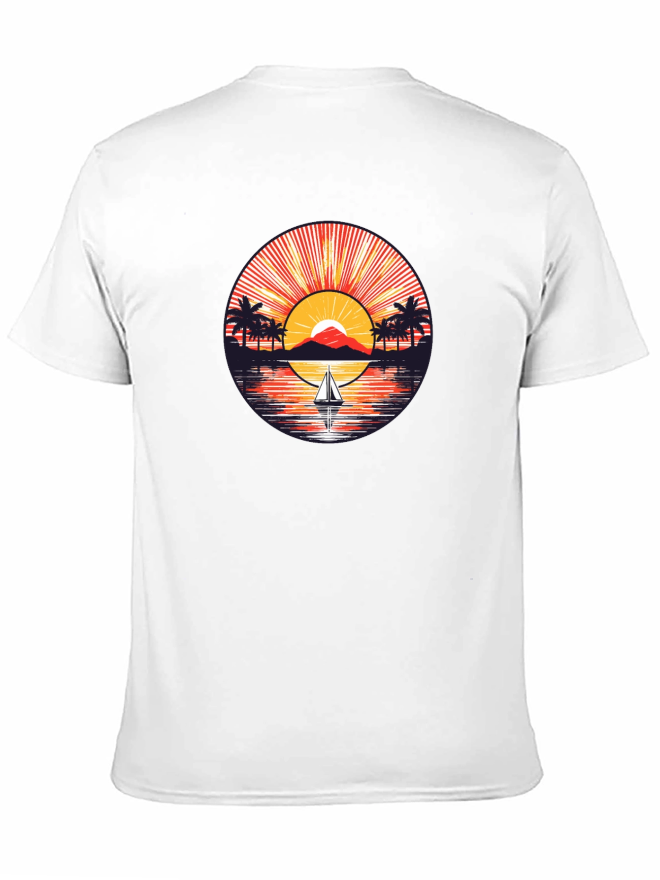 Sunset Sailboat Graphic Tee - Black