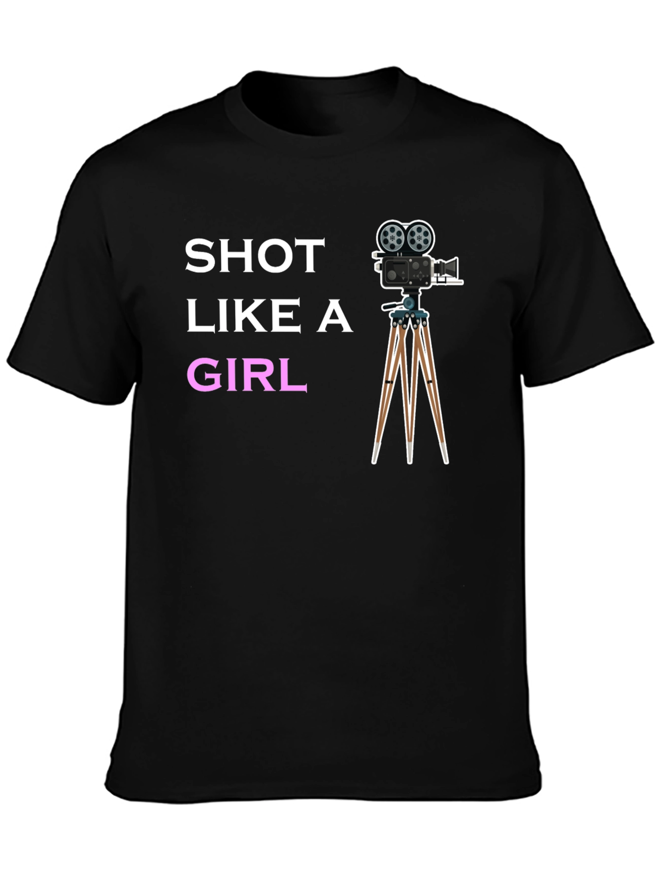 Shot Like a Girl Tee - Movie Camera T-Shirt