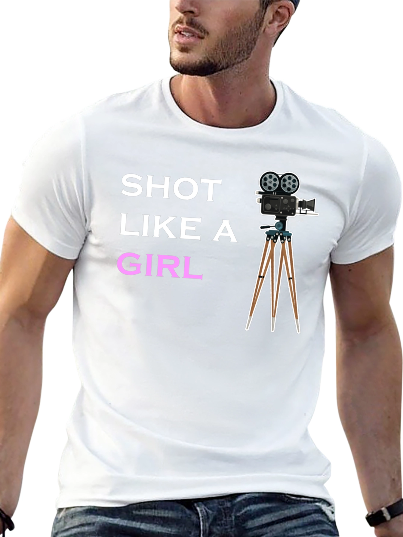 Shot Like a Girl Tee - Movie Camera T-Shirt