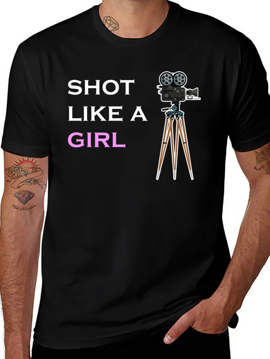 Shot Like a Girl Tee - Movie Camera T-Shirt