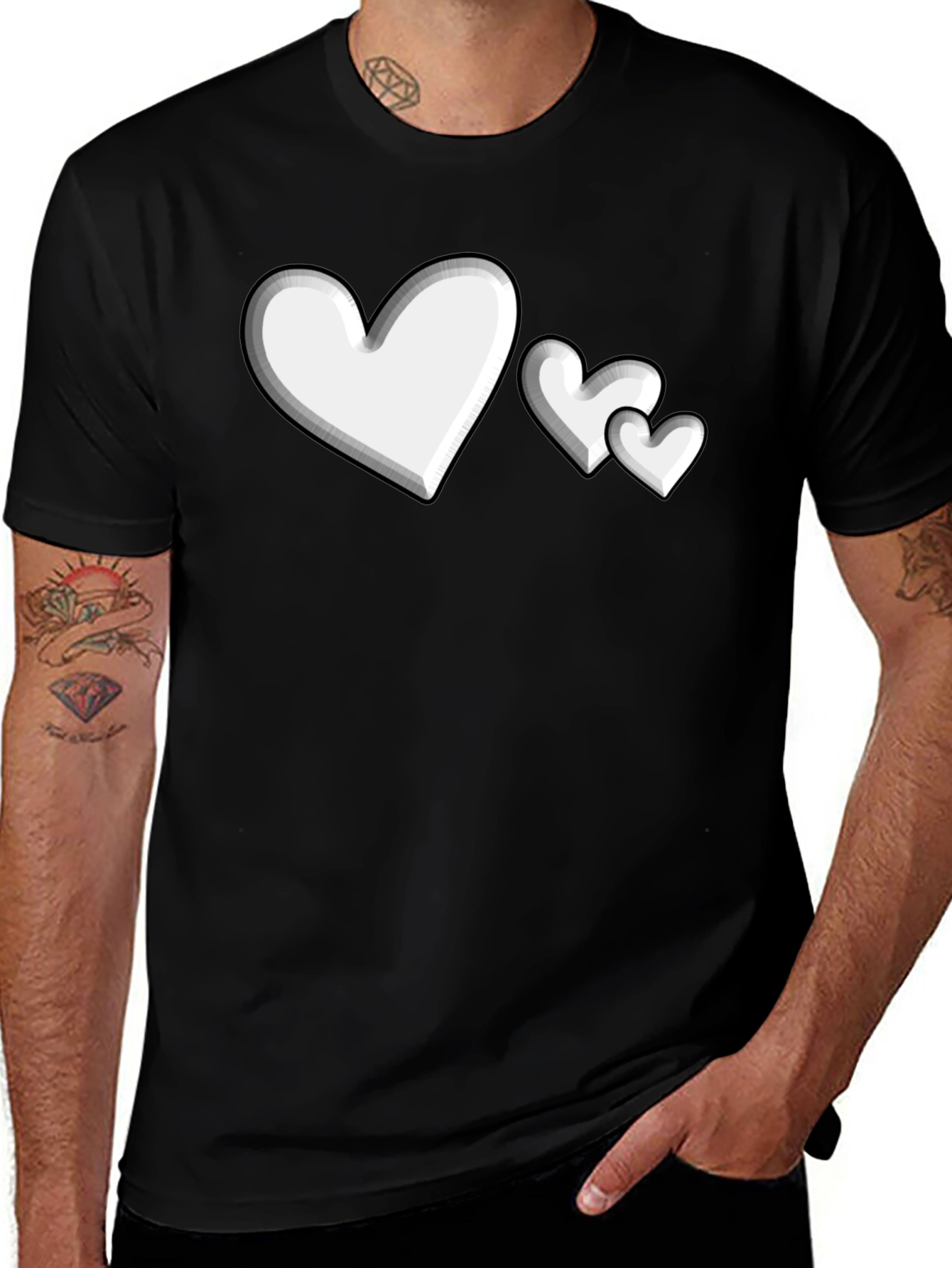 Heart Print Graphic Tee